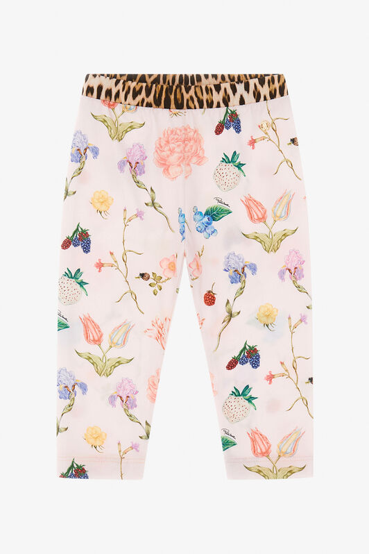 JU Jogger Con Stampa Fiori, Frutti E Jaguar Skin Rosa TJT204-JFM00
