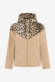 CL Blouson Bomber à Capuche en Imprimé Léopard Gold/Natural RXT40J-SB001