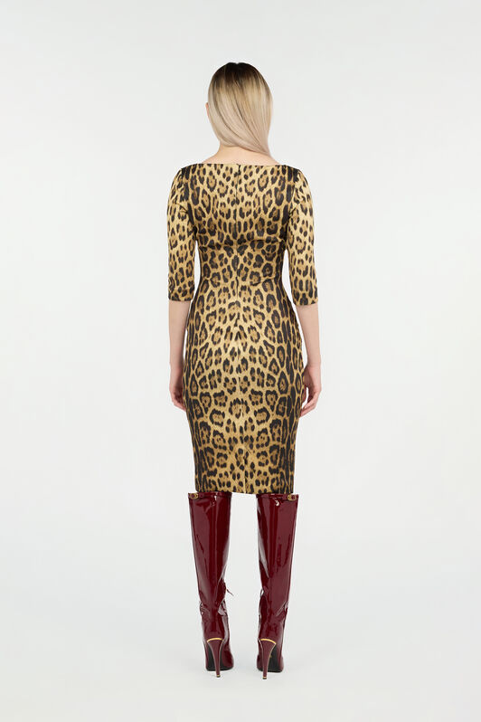 RC Leopard Print Midi Dress JAGUAR QOT10A-5SG34