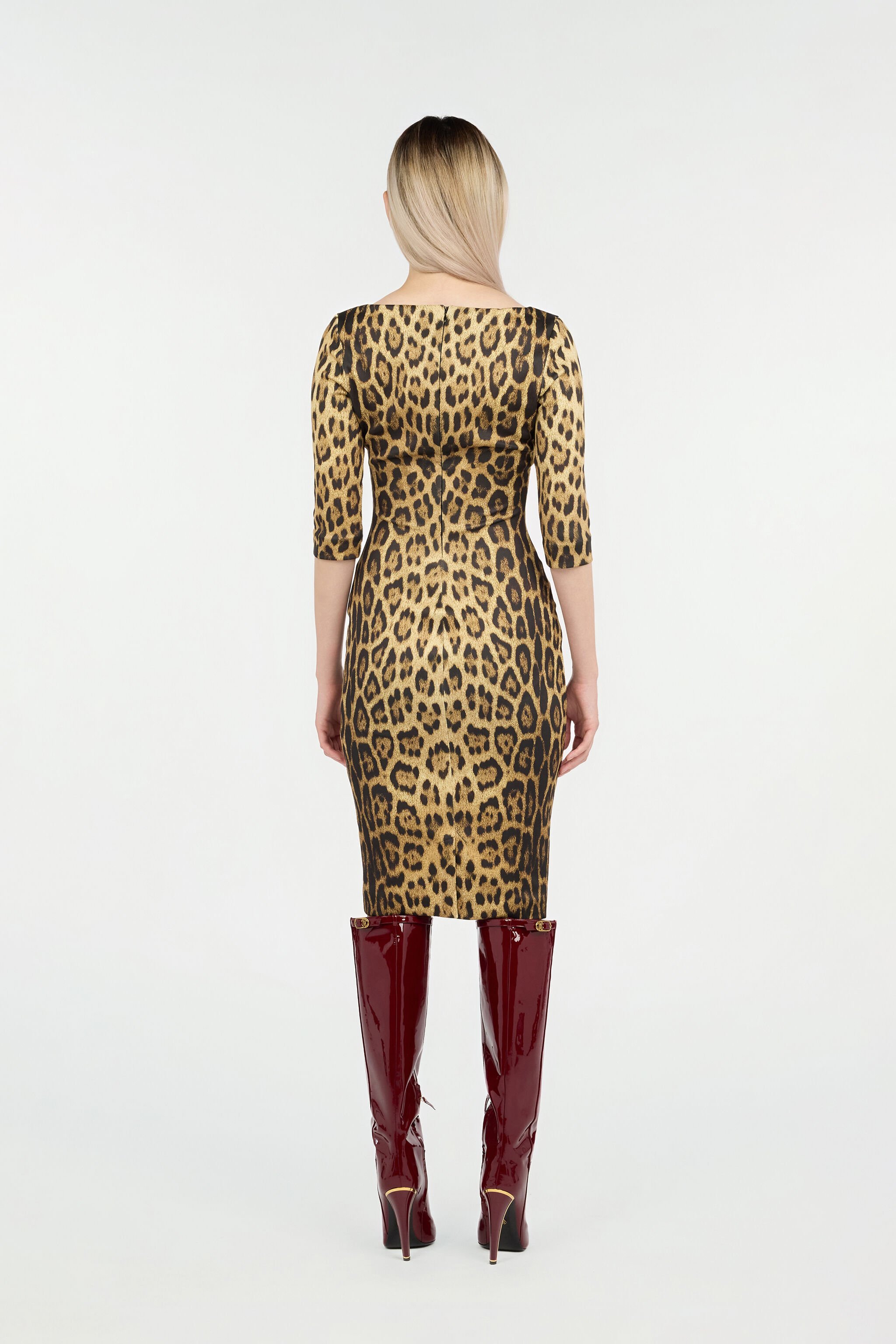 RC Leopard Print Midi Dress JAGUAR QOT10A-5SG34