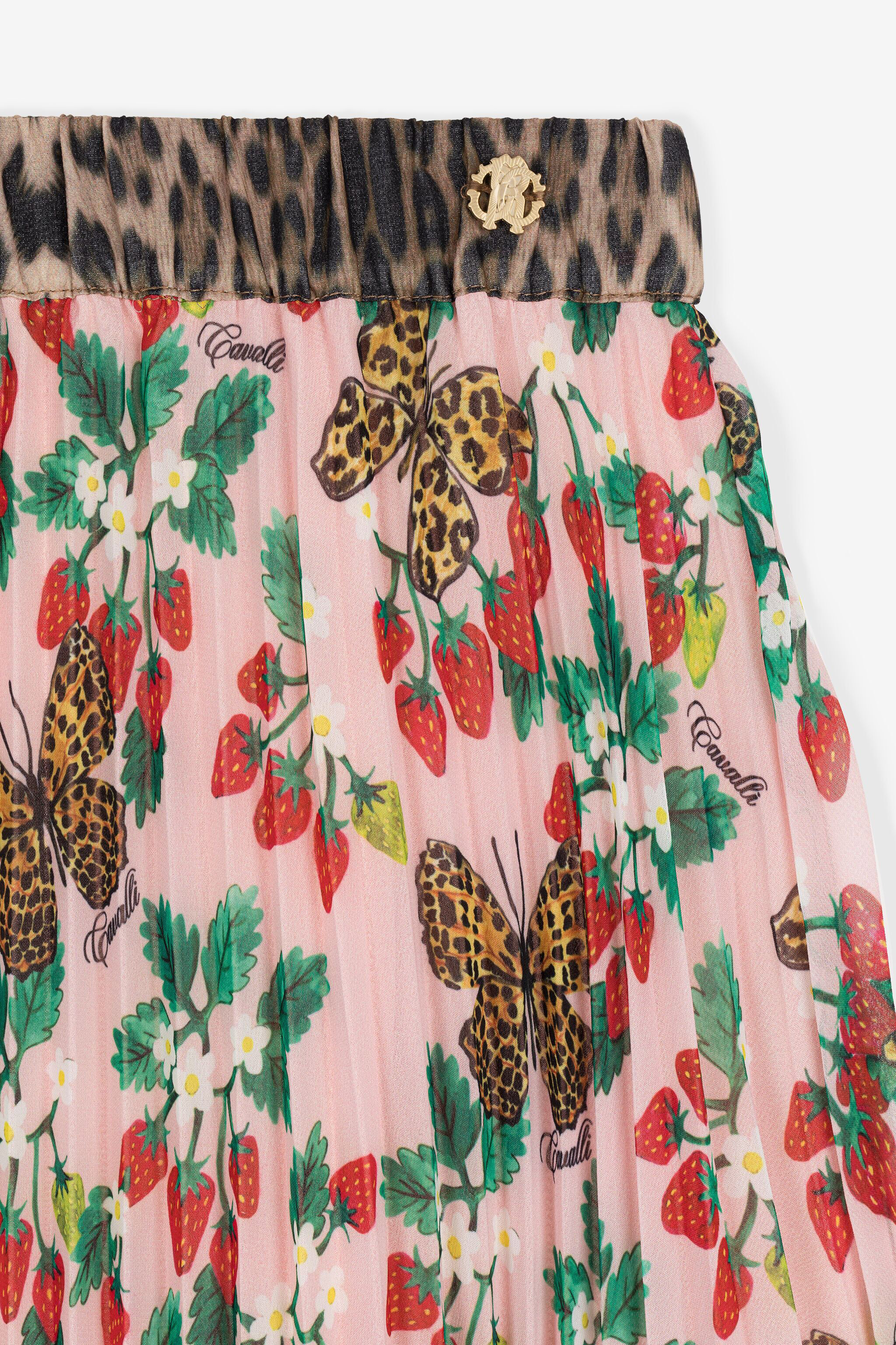 JU Graphic-print pleated skirt Pink QJT303-SQF64