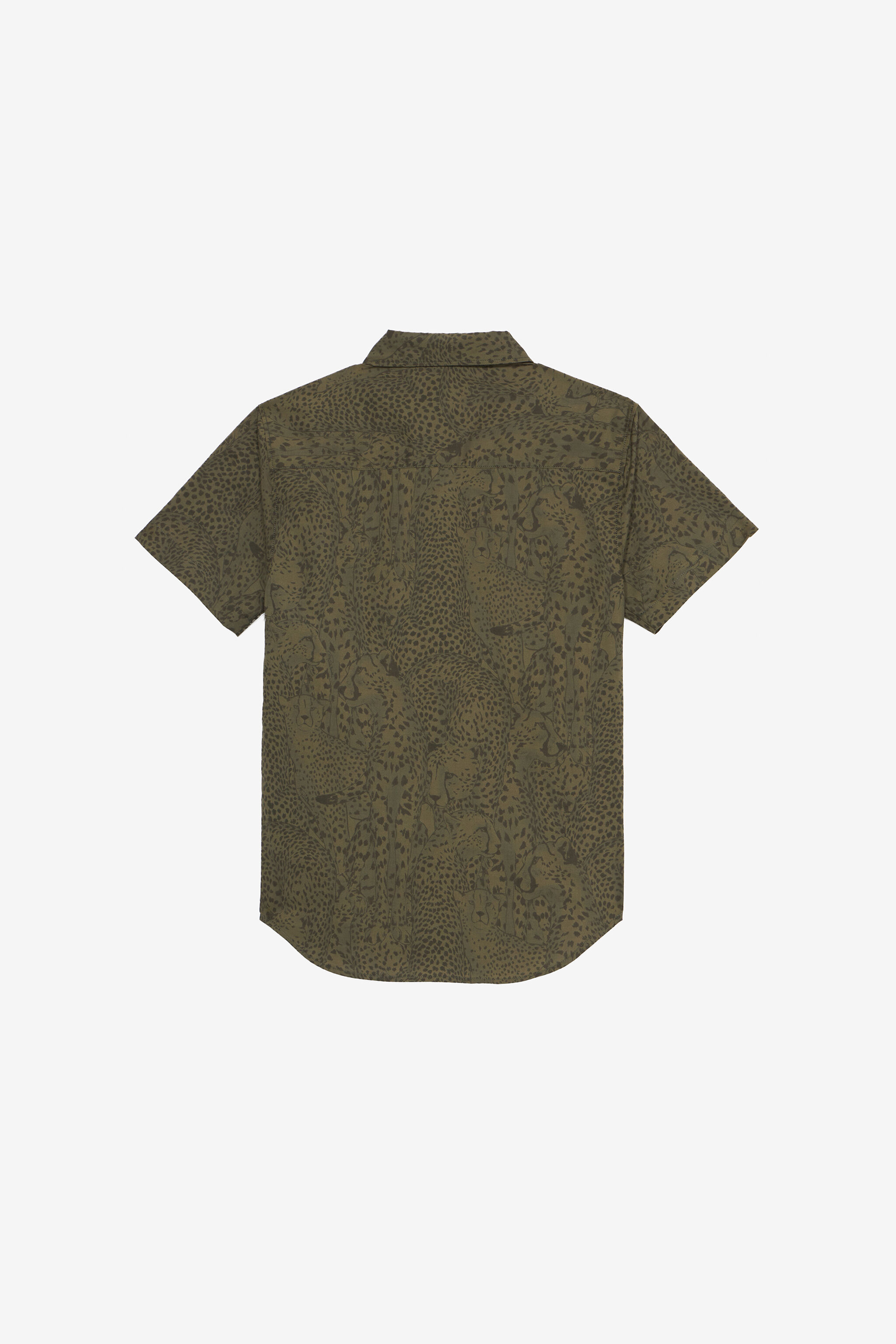 JU Chemise À Imprimé Guépards Vert UJT70B-7MO35