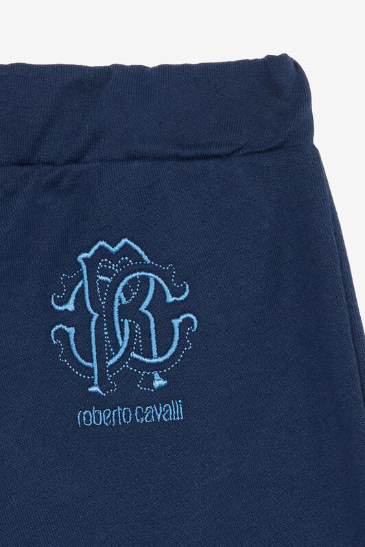 JU Sporthose Mit Kontrastierenden Bändern Und Monogramm RC Dunkelblau UJT212-CF050