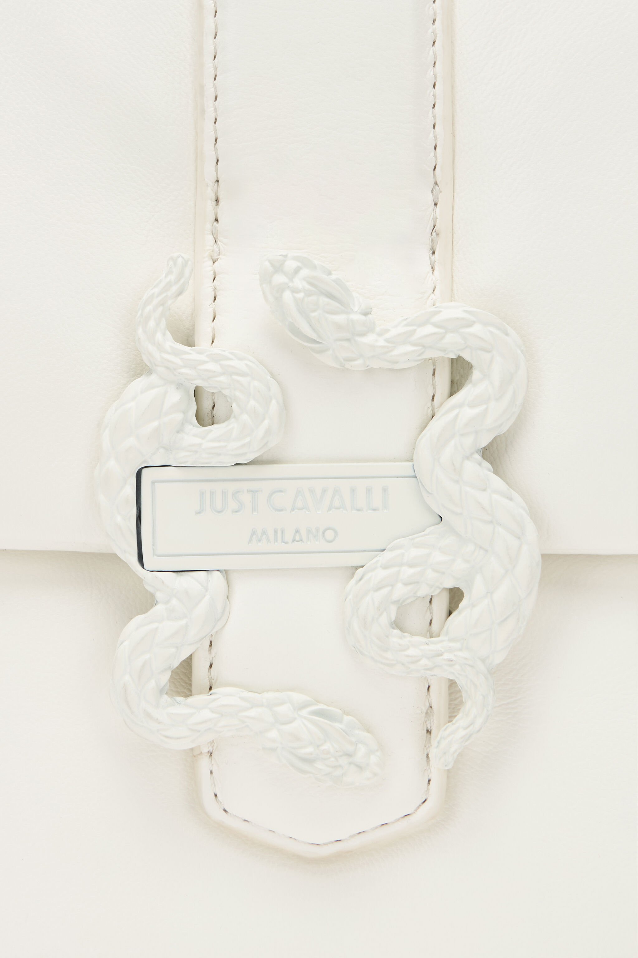 JC Borsa A Spalla Con Mirror Snake In Tono Bianco UFB055-UF424