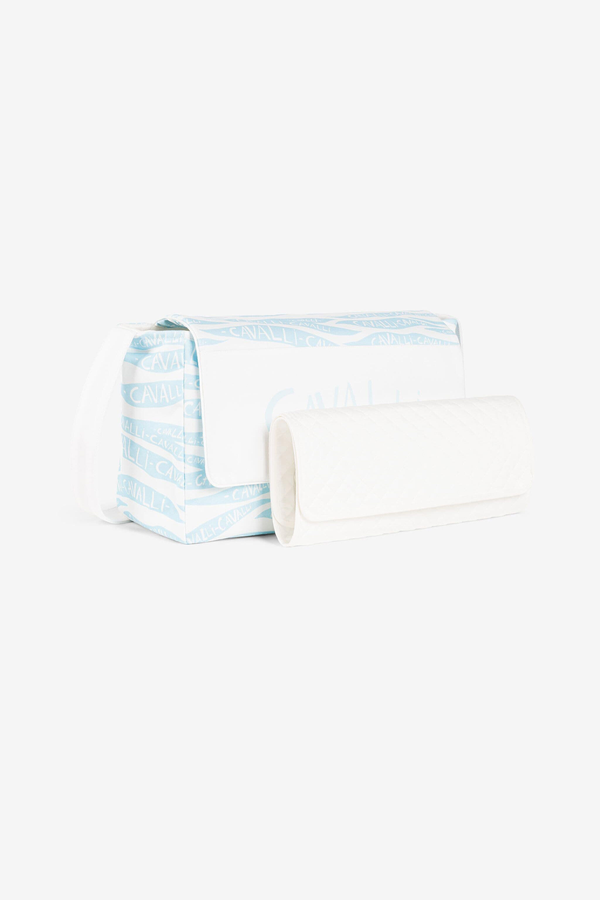 JU Borsa fasciatoio con stampa logo Azzurro PJB031-JFF13