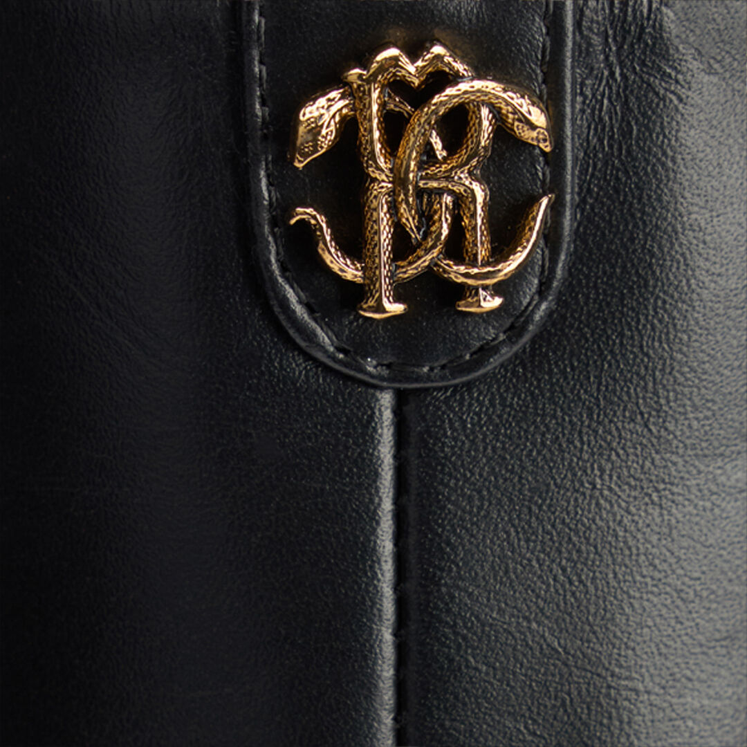 RC Bottes En Cuir Avec Monogramme Mirror Snake Noir TKS011-PZ590