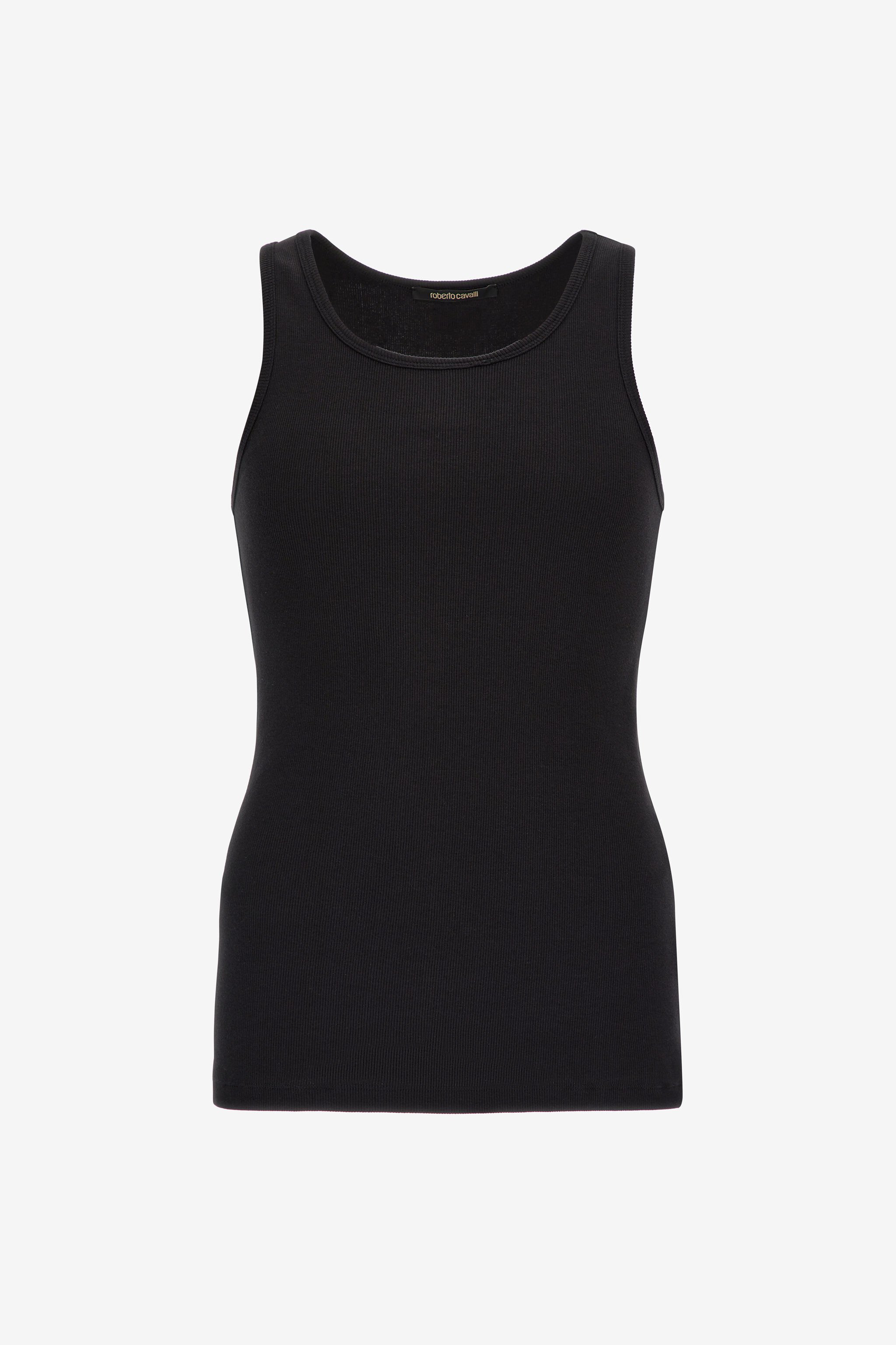 RC Schwarzes Geripptes Tanktop Schwarz SRT65A-JA002