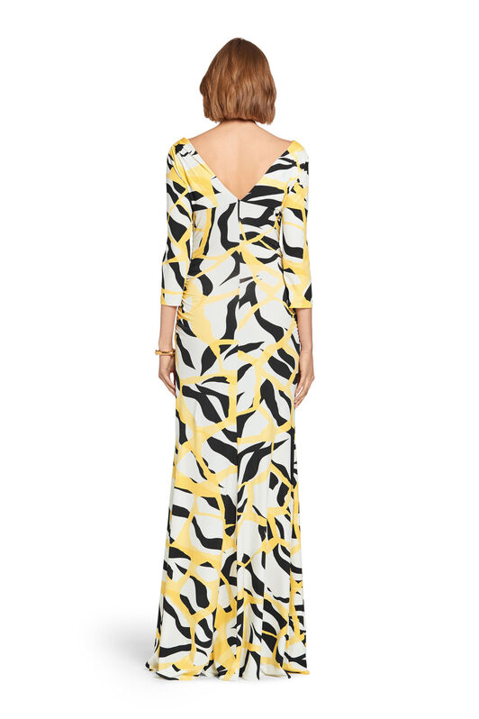 RC Macro Tiger Twiga Print Maxi Dress PALE ARAGONITE/BLACK IWT147-LNR38
