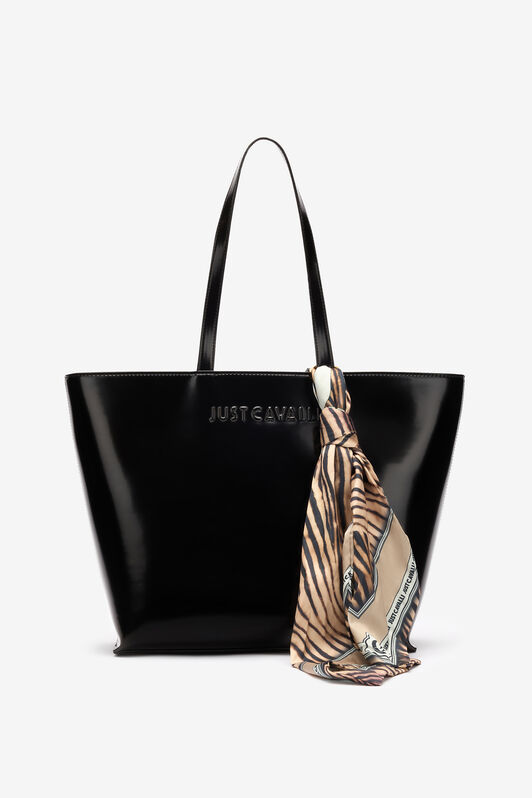 JC Shopper Bag With Scarf BLACK UFB091-UF460