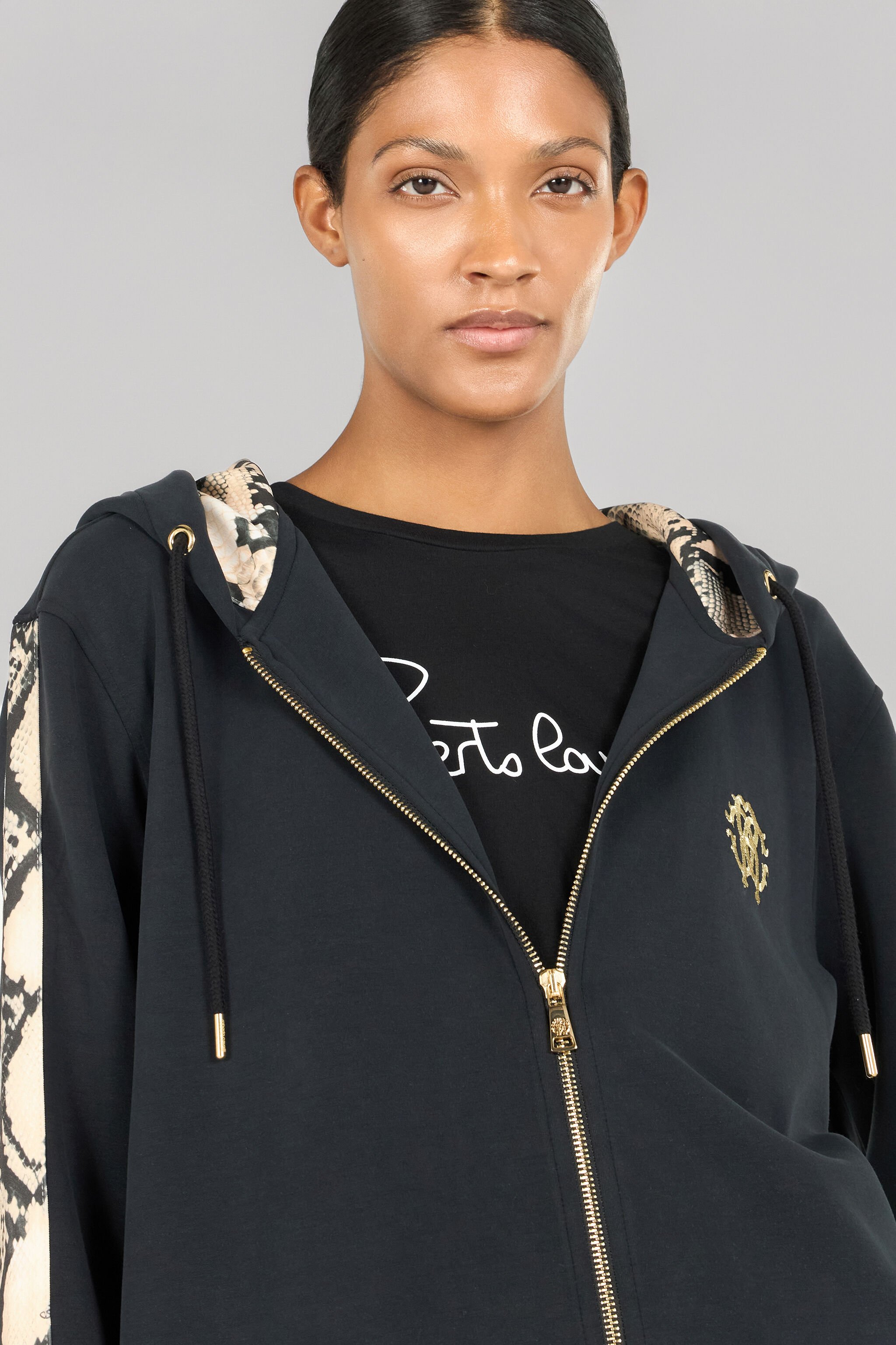 RC Sweatshirt Mit Reißverschluss Und Kapuze Schwarz OOT69A-CF054