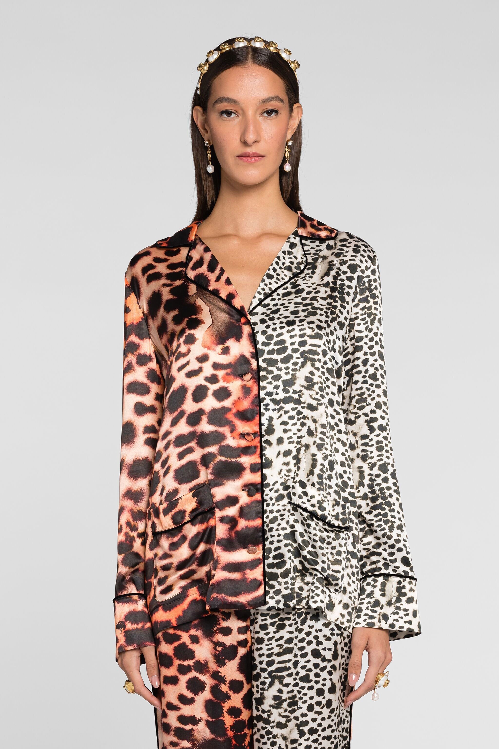RC Murena Print Silk Blend Jacket Orange QKT422-SZF49