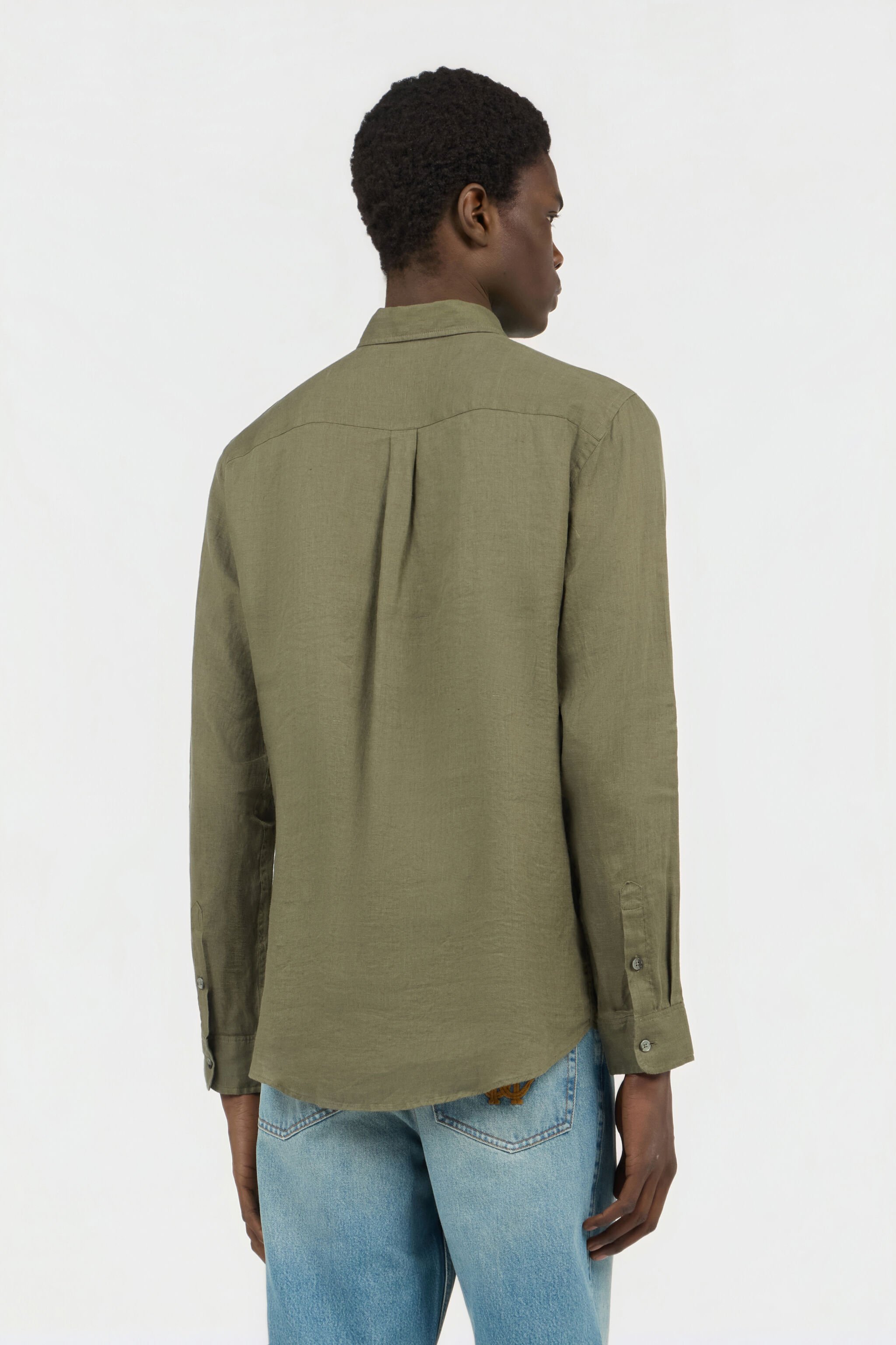 RC Chemise en Lin Vert Militaire BROWN SOT70M-LG032