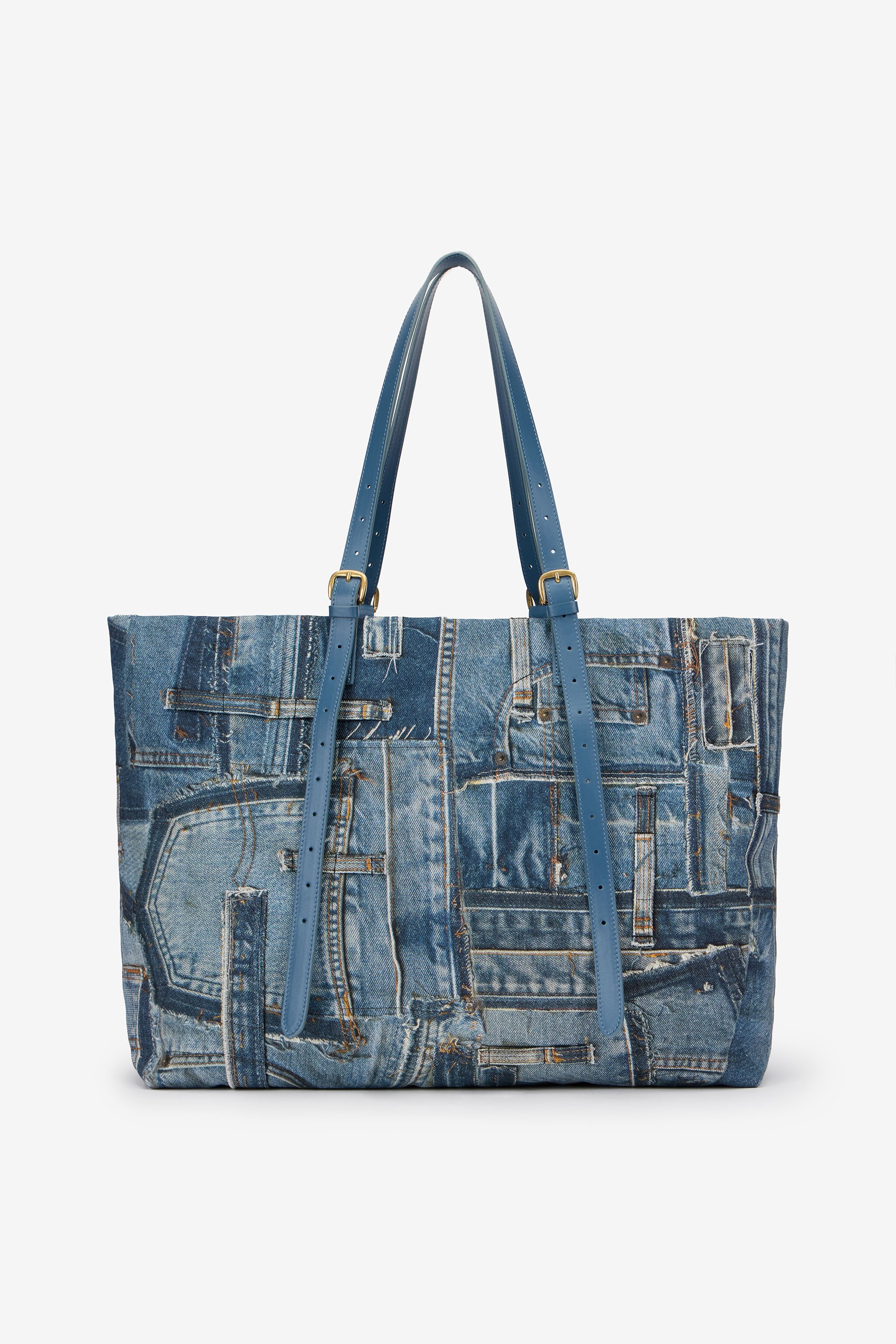 RC Denim Patchwork Print Shopping Bag JEANS WKB001-DLL01
