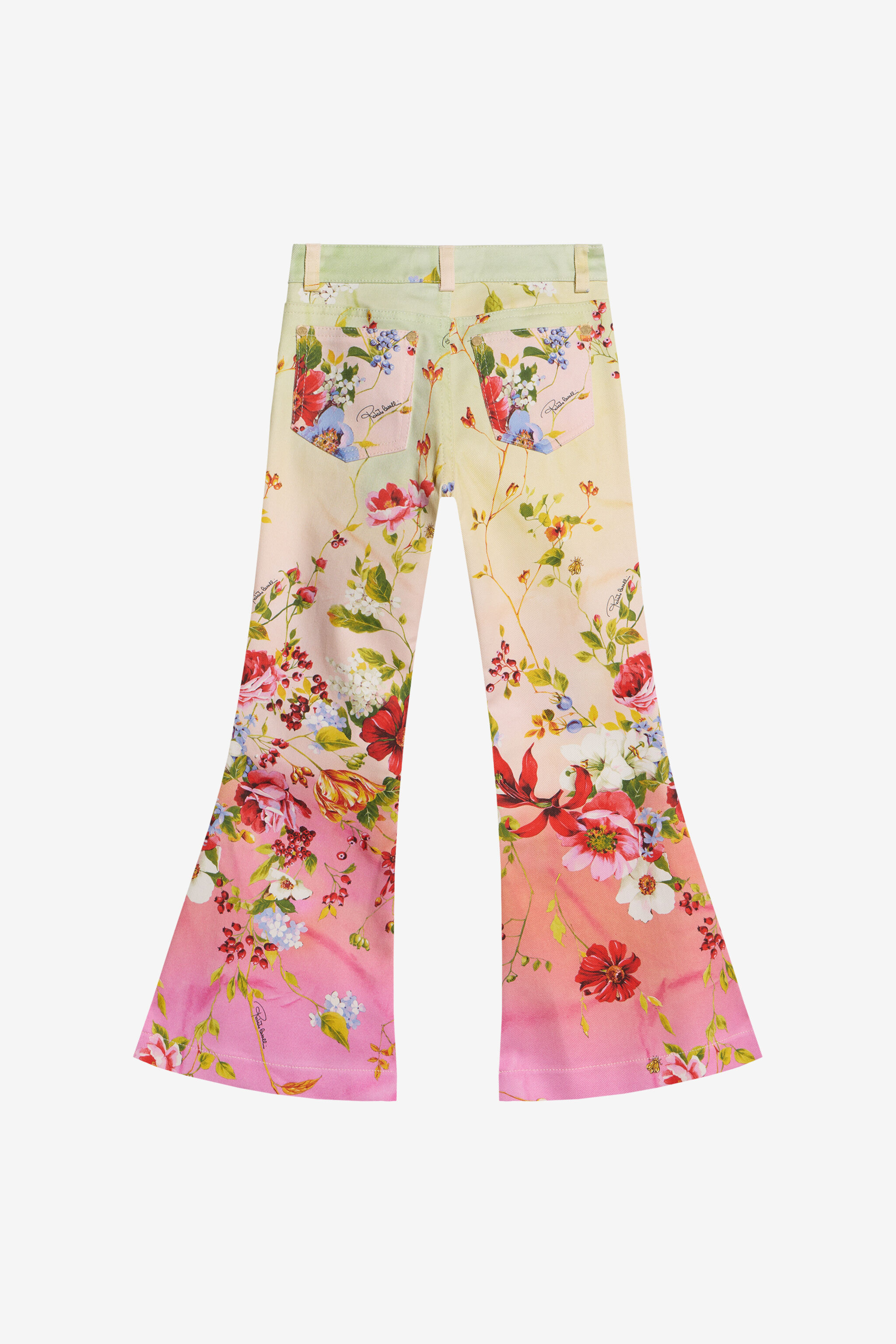 JU Miami Flowers Print Trousers GREEN/FUXIA WJT21N-DAR64
