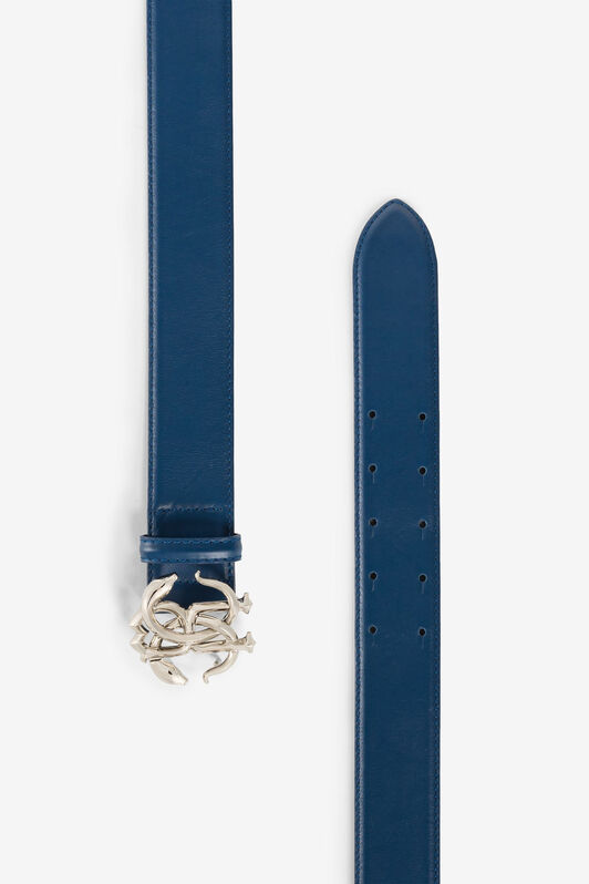 RC Cintura in pelle con Monogram Mirror Snake DARK BLUE QRC007-PZ132