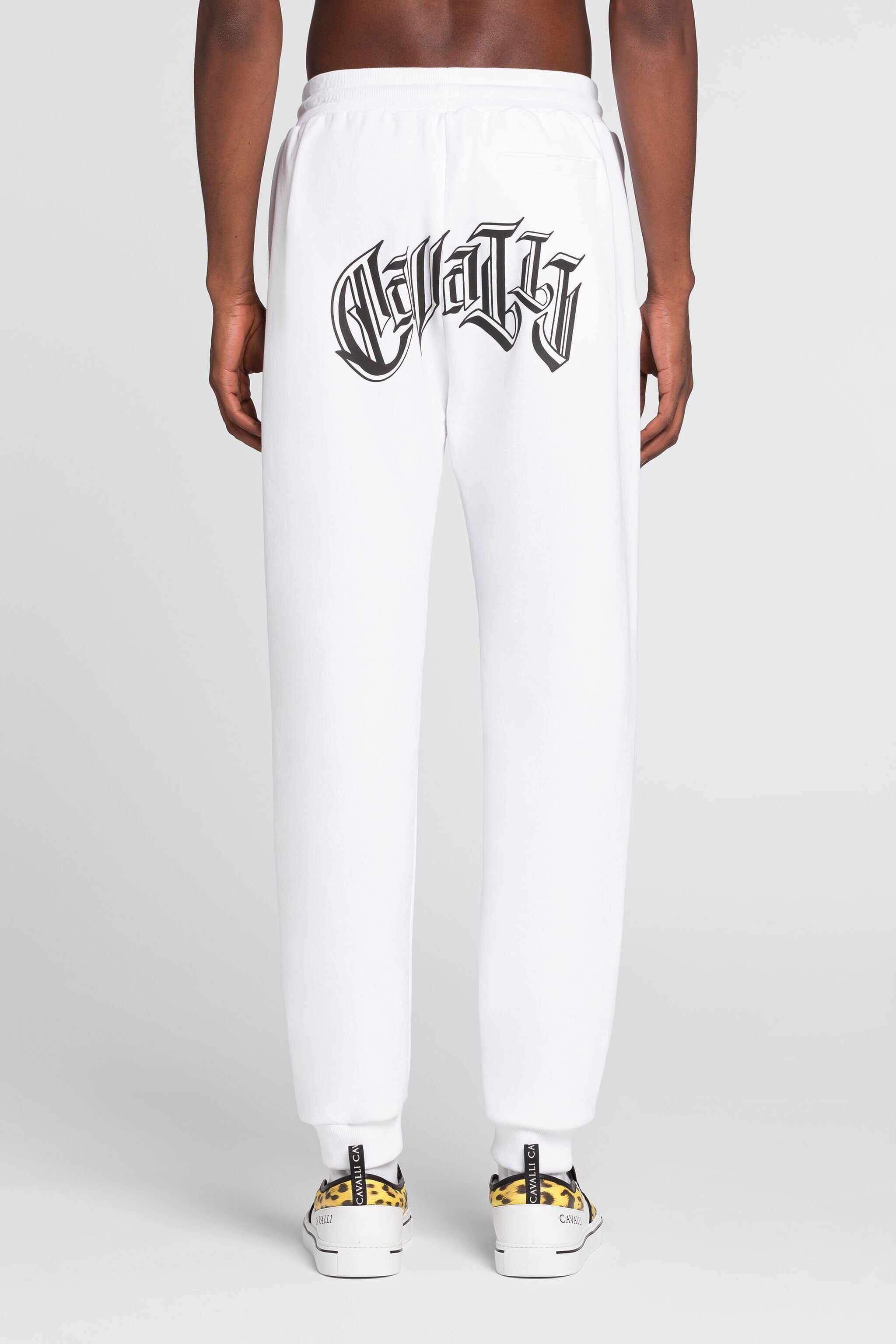 RC Logo-Print Cotton Sweatpants White QRT25A-CF050