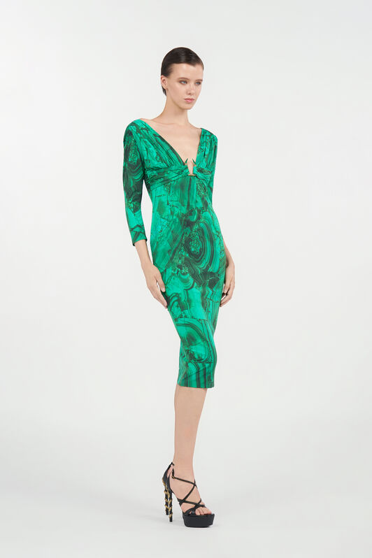 RC Malachite Print Midi Dress VERDE SMERA.175335 TKT139-LNN06