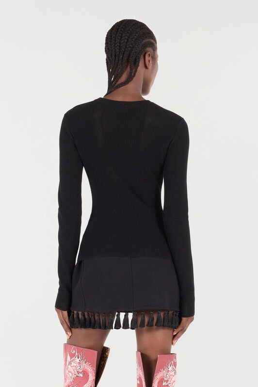 RC Micro-Perforated Sweater with Dragon RC Micro-Perforated Sweater with Dragon Black VQM619-MO010