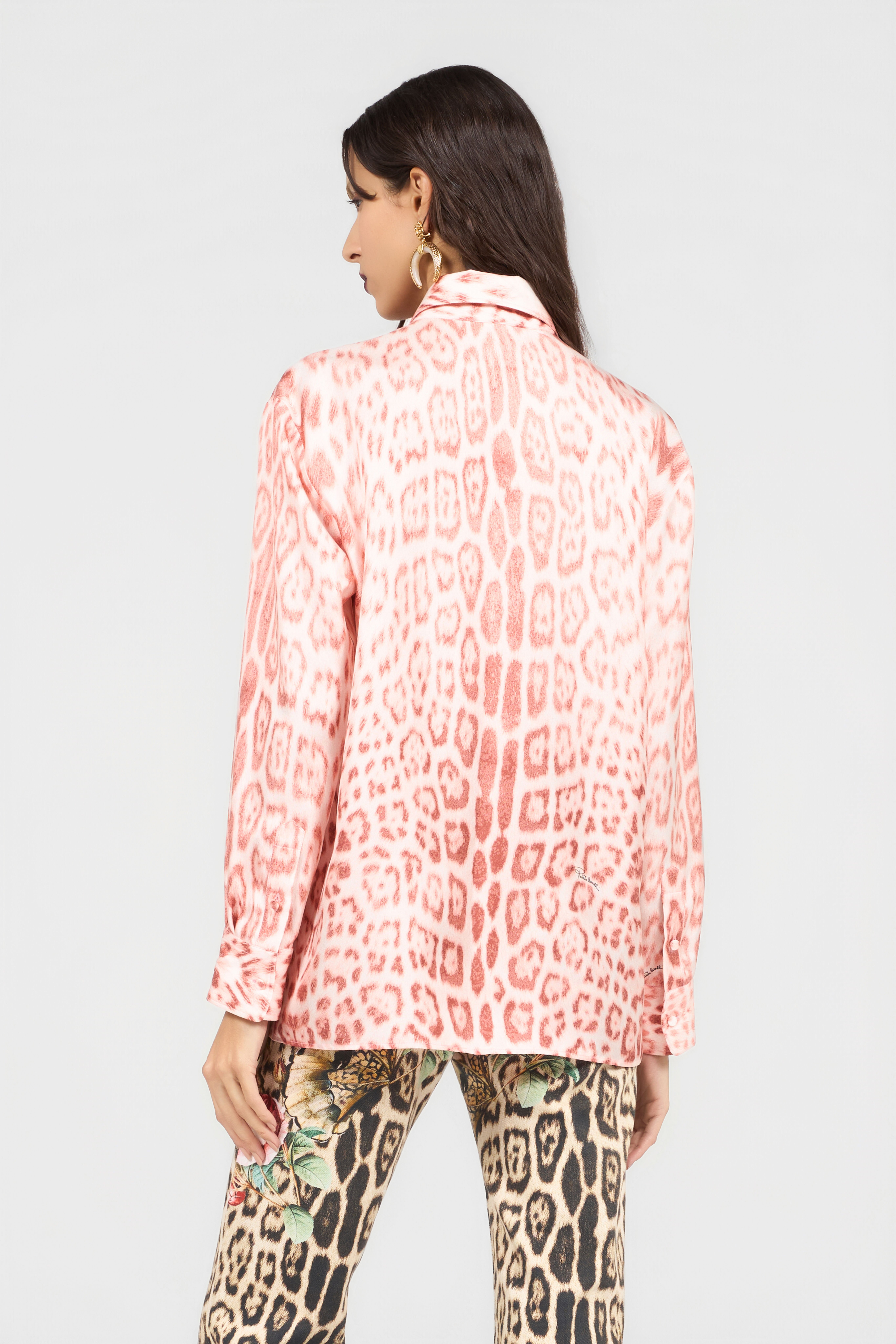 RC Jaguar Pink Print Silk Shirt PINK XQT704-OZT23