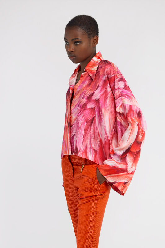 RC Plumage print shirt Fuchsia SWT705-4QL71