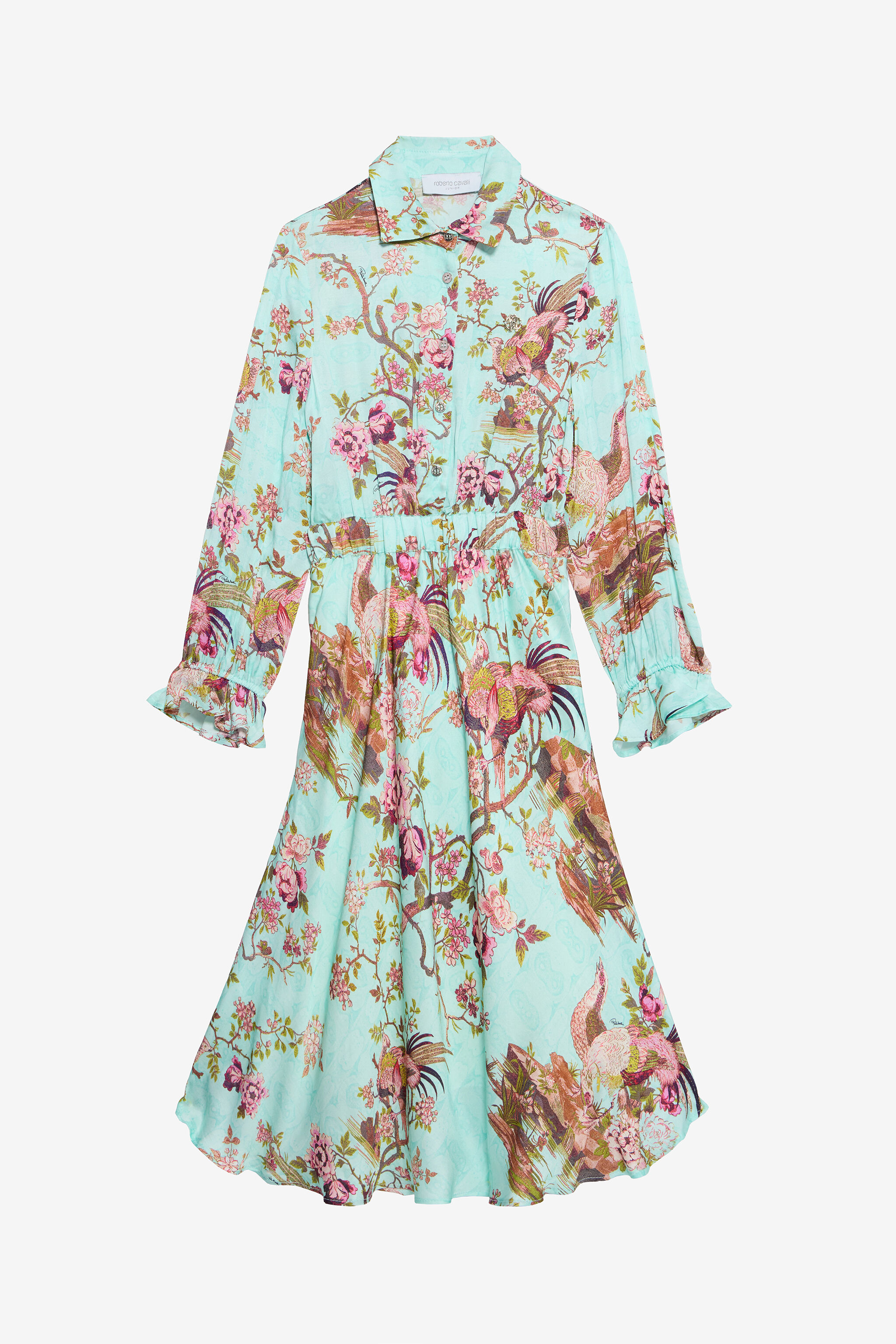 JU Abito Chemisier Multicolor Con Stampa Fiori E Fagiani MULTICOLOR VJT10E-6DQ07