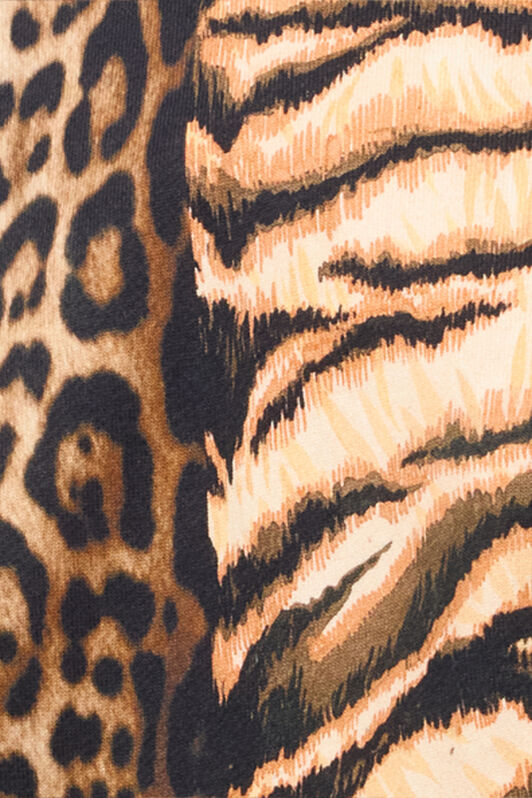 RC Animalier Patchwork-Print Cotton Sweatshirt Light Brown RKT64C-2OH82