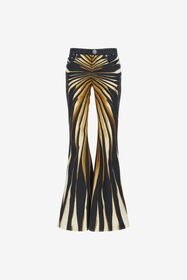 ${brand} Flared jeans with Ray of Gold print ${colorDescription} ${masterID}