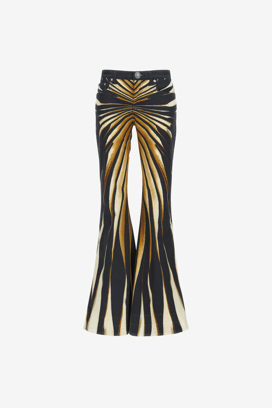 RC Flared jeans with Ray of Gold print Gold RWJ205-DAI12