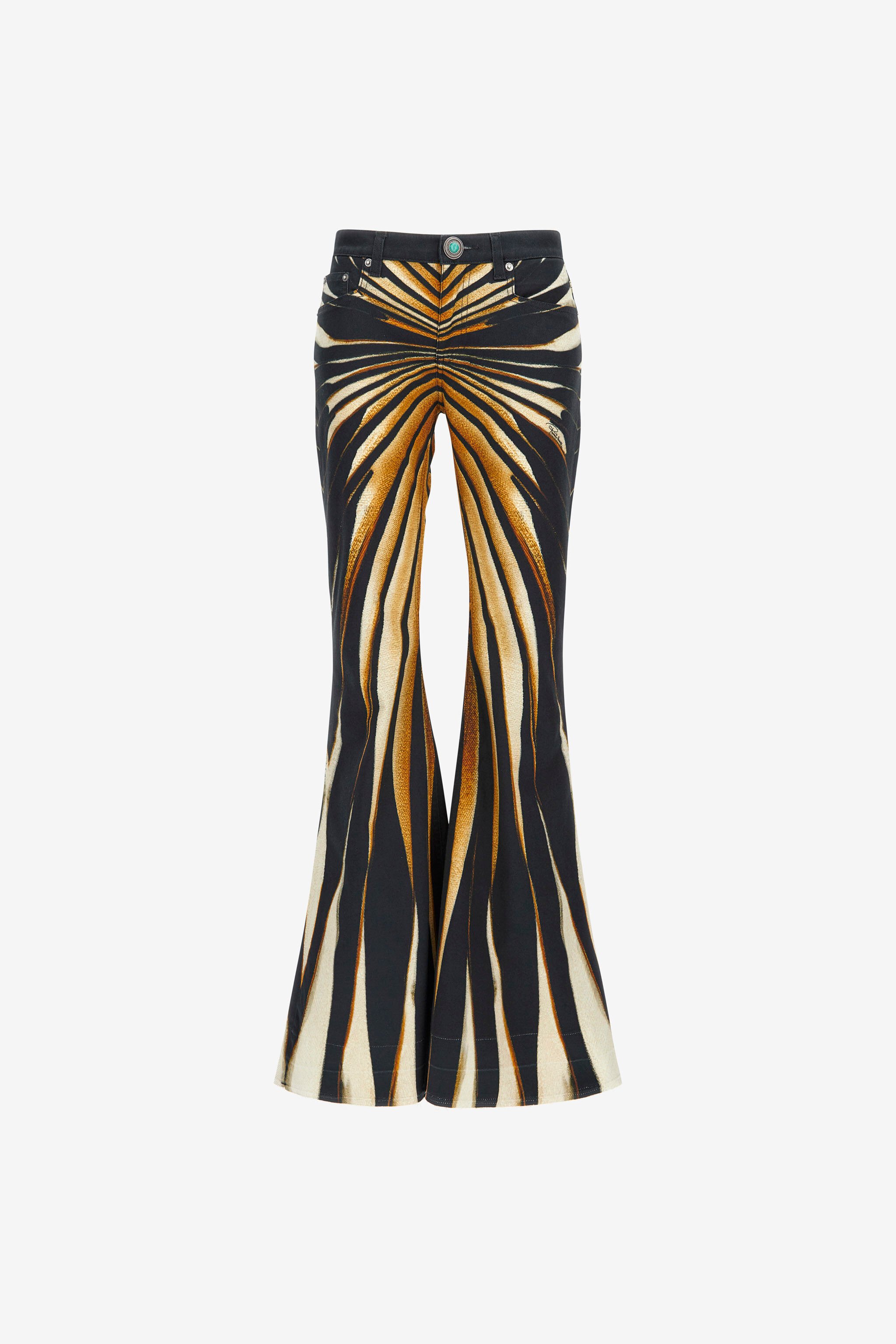 RC Flared jeans with Ray of Gold print Gold RWJ205-DAI12