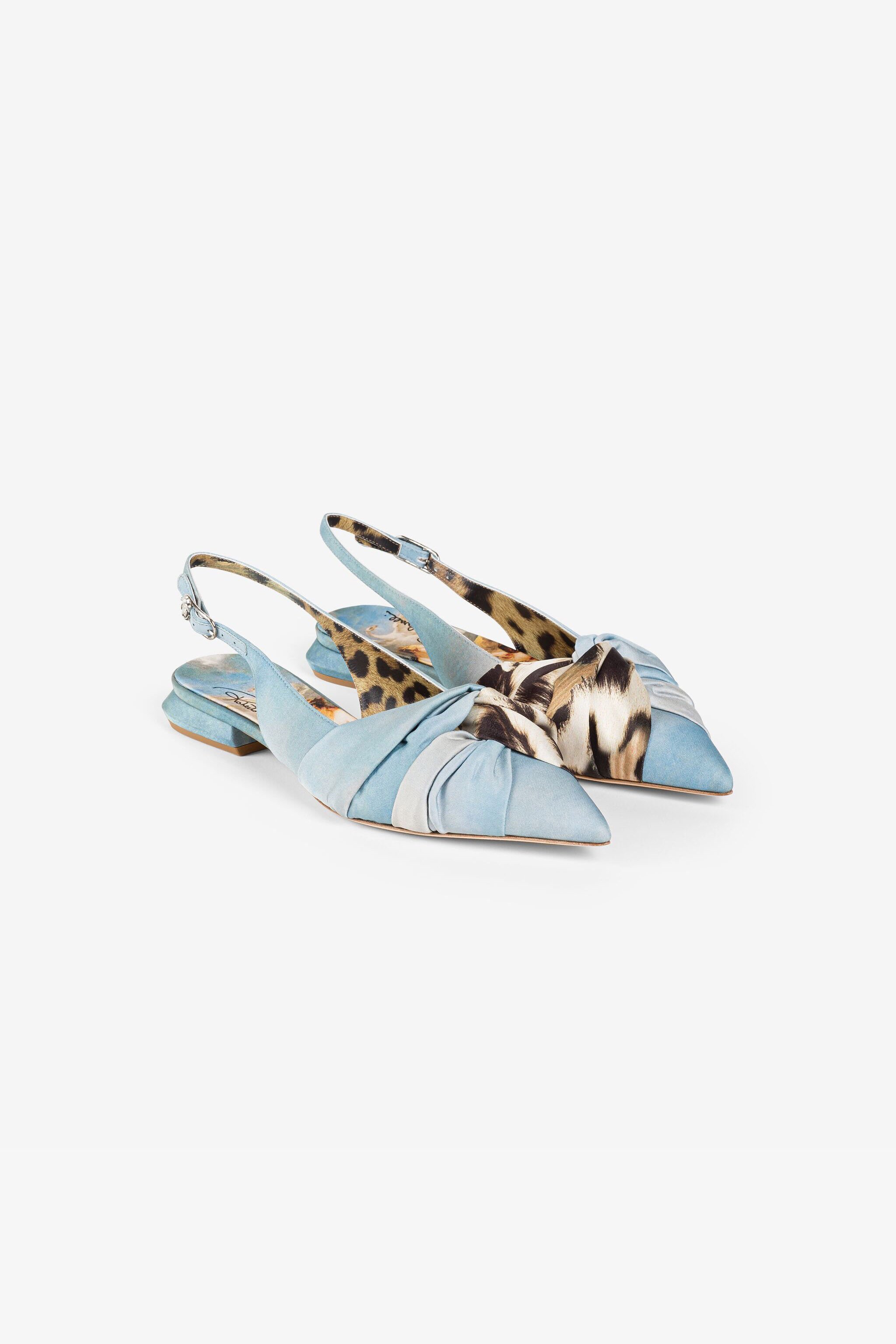 RC Graphic-print slingback ballerinas Light blue RYS002-SE180