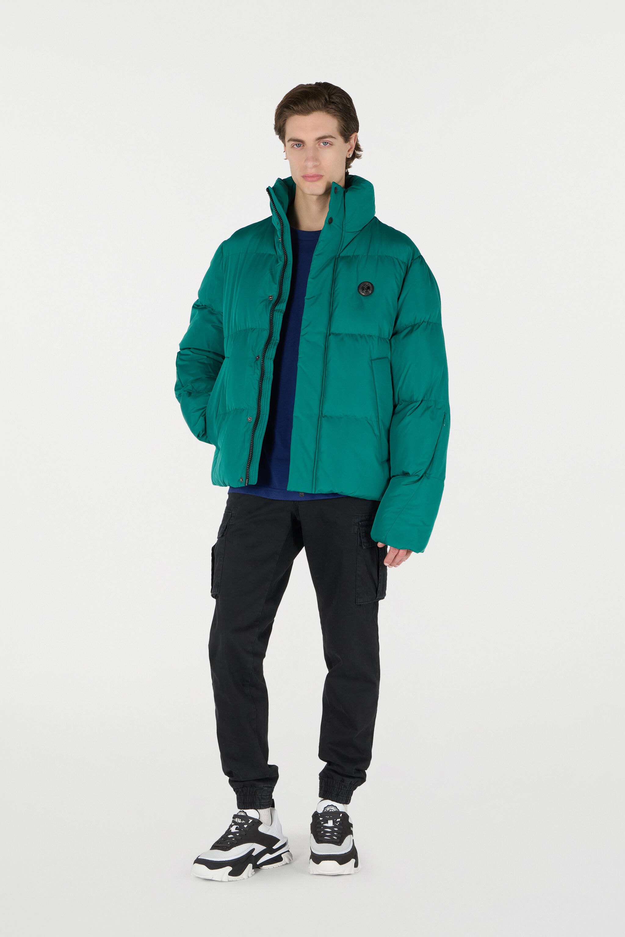 JC Puffer Jacket With JC Monogram Green TFT067-TF091