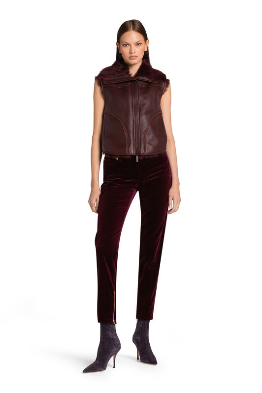 RC Cropped Velvet Trousers RC Cropped Velvet Trousers Dark red 1PT214-VZ001