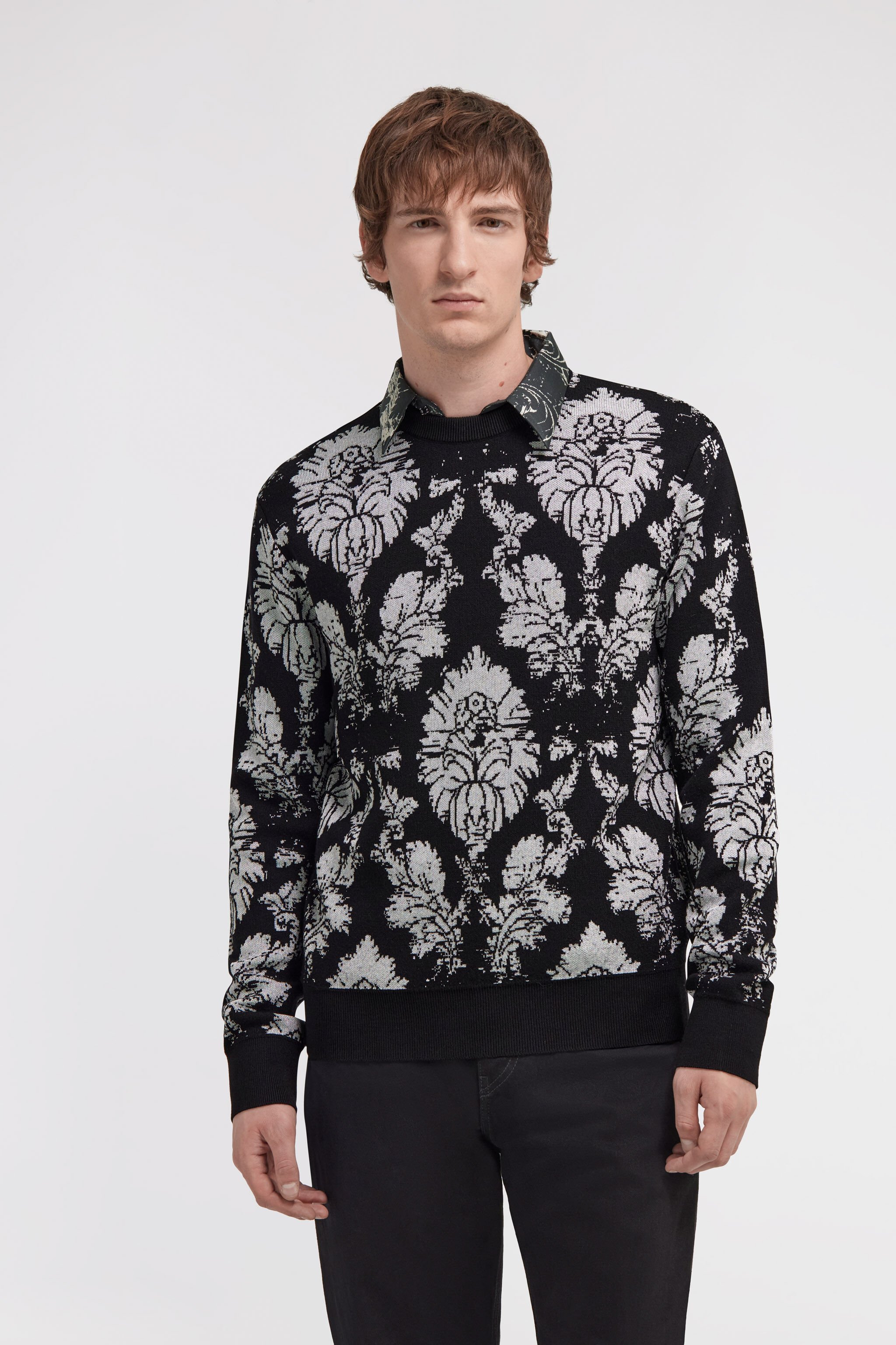 RC Jersey con estampado Broccato Negro TRM606-MA015