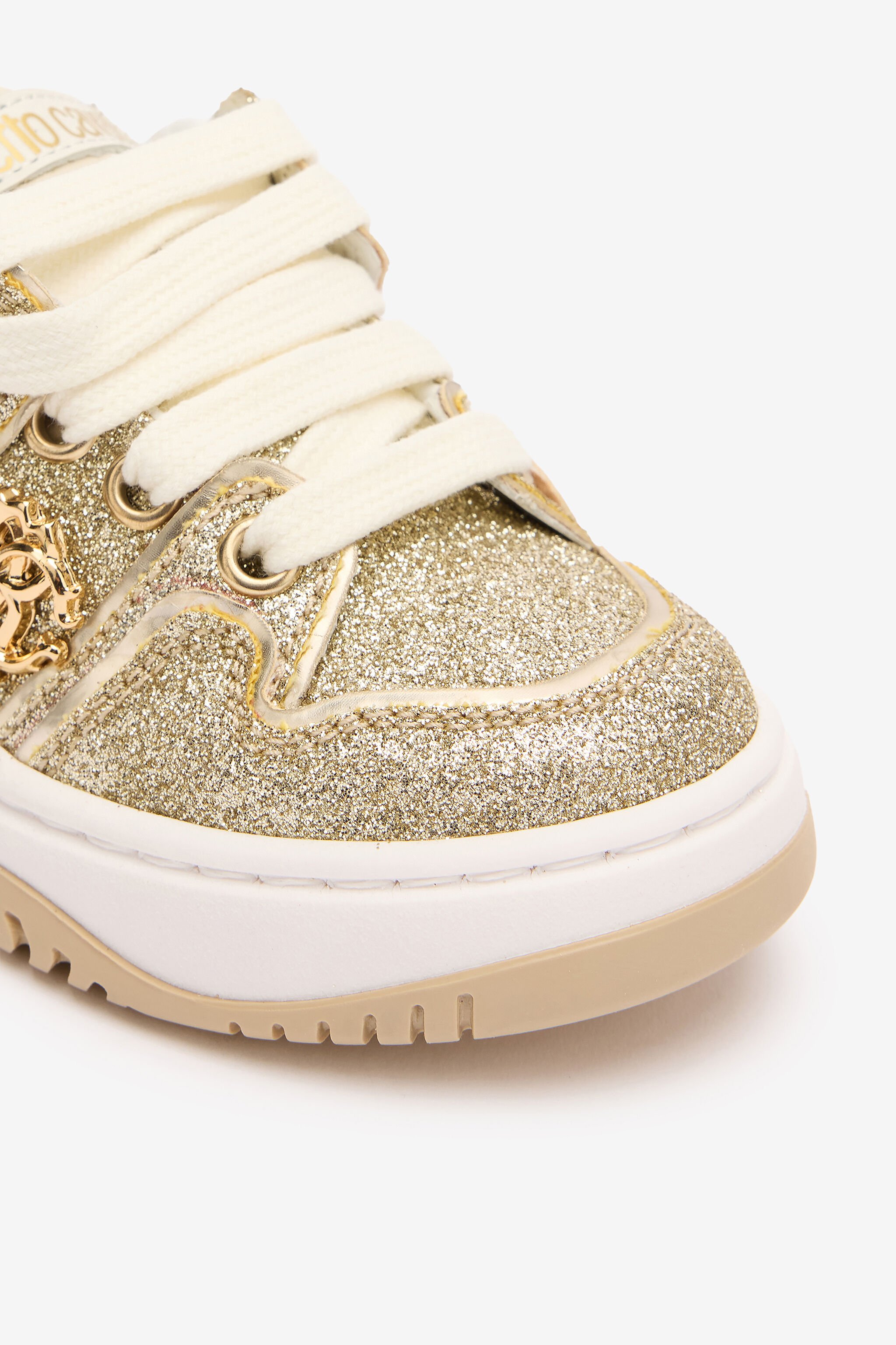 JU Glittery Sneakers With RC Monogram GOLD TJS02T-PZJ50