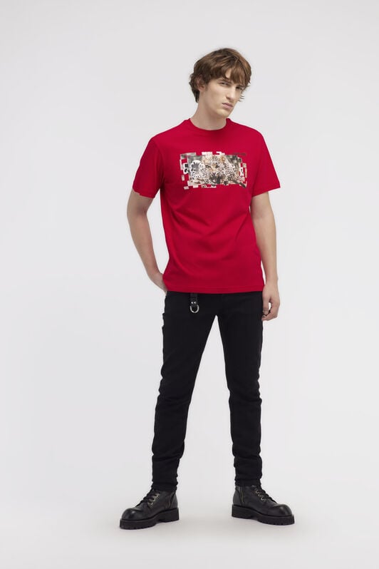 RC T-shirt with Jaguar logo and print Rot NOT60K-JD060