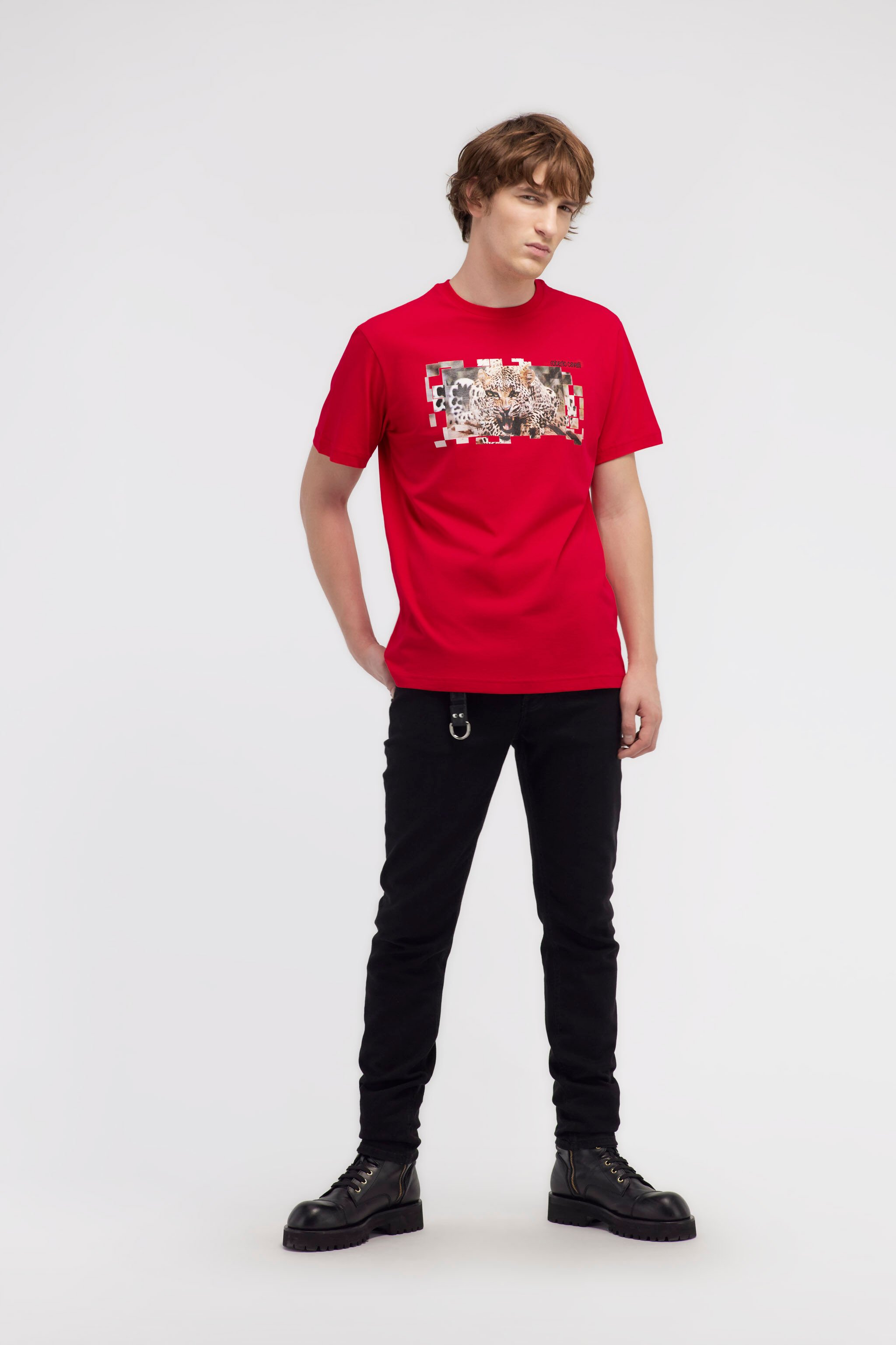 RC T-shirt with Jaguar logo and print Rot NOT60K-JD060