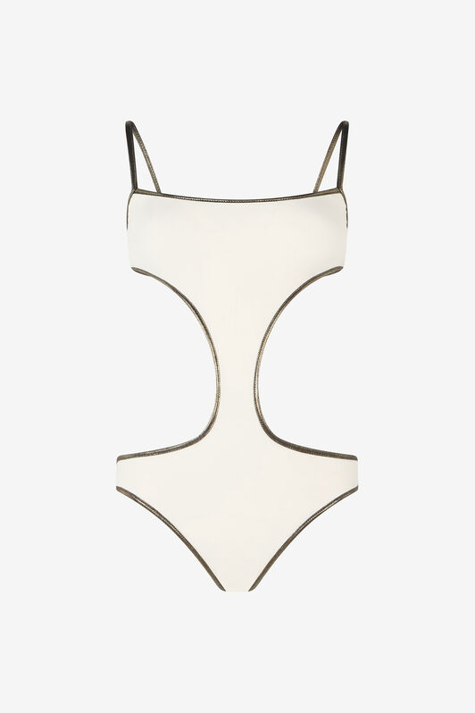 RC Brown One-piece Swimsuit with Cut-out IVORY WWW007-LL030