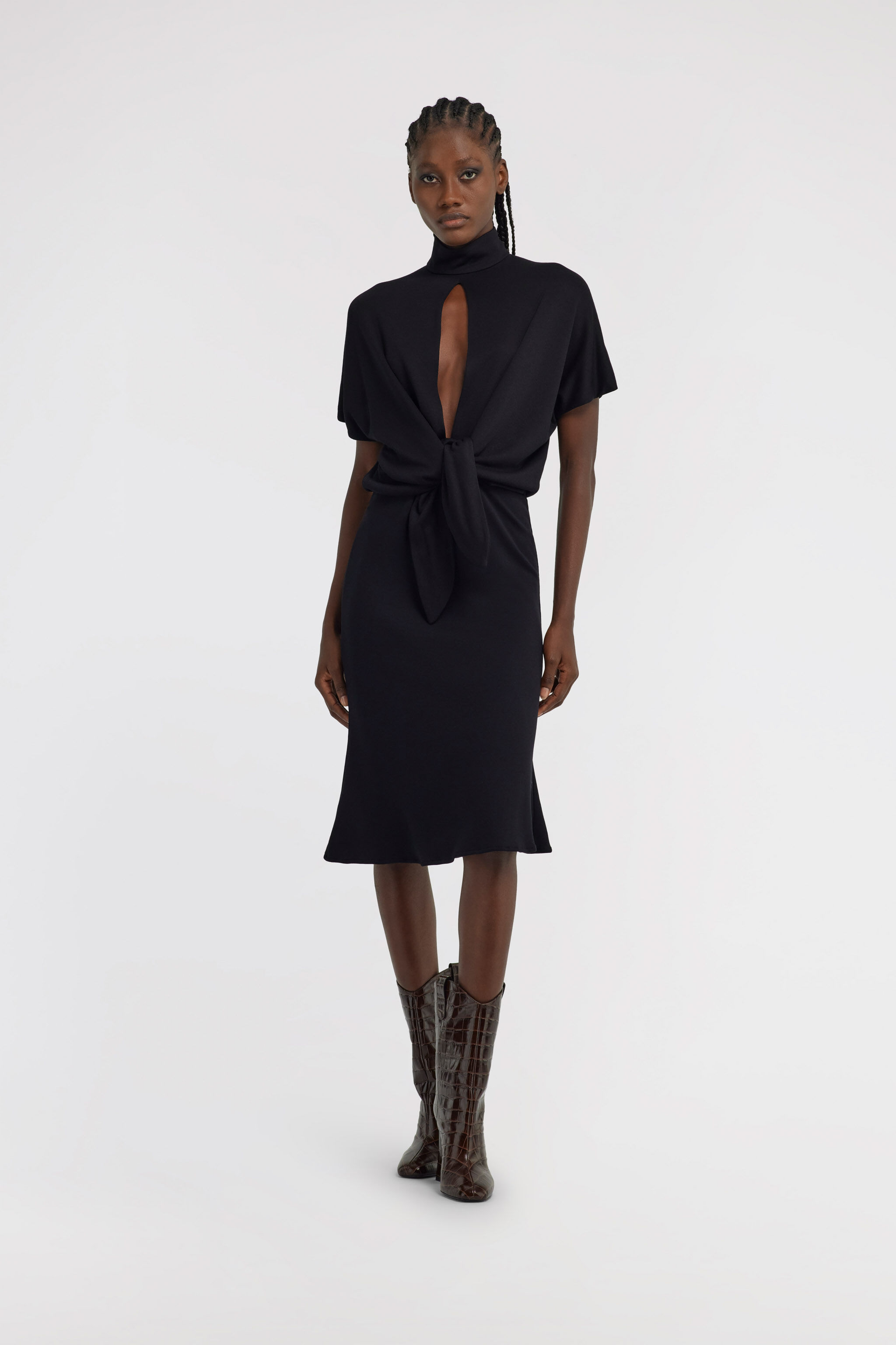 RC Short dress with knot Schwarz TWT128-JE040
