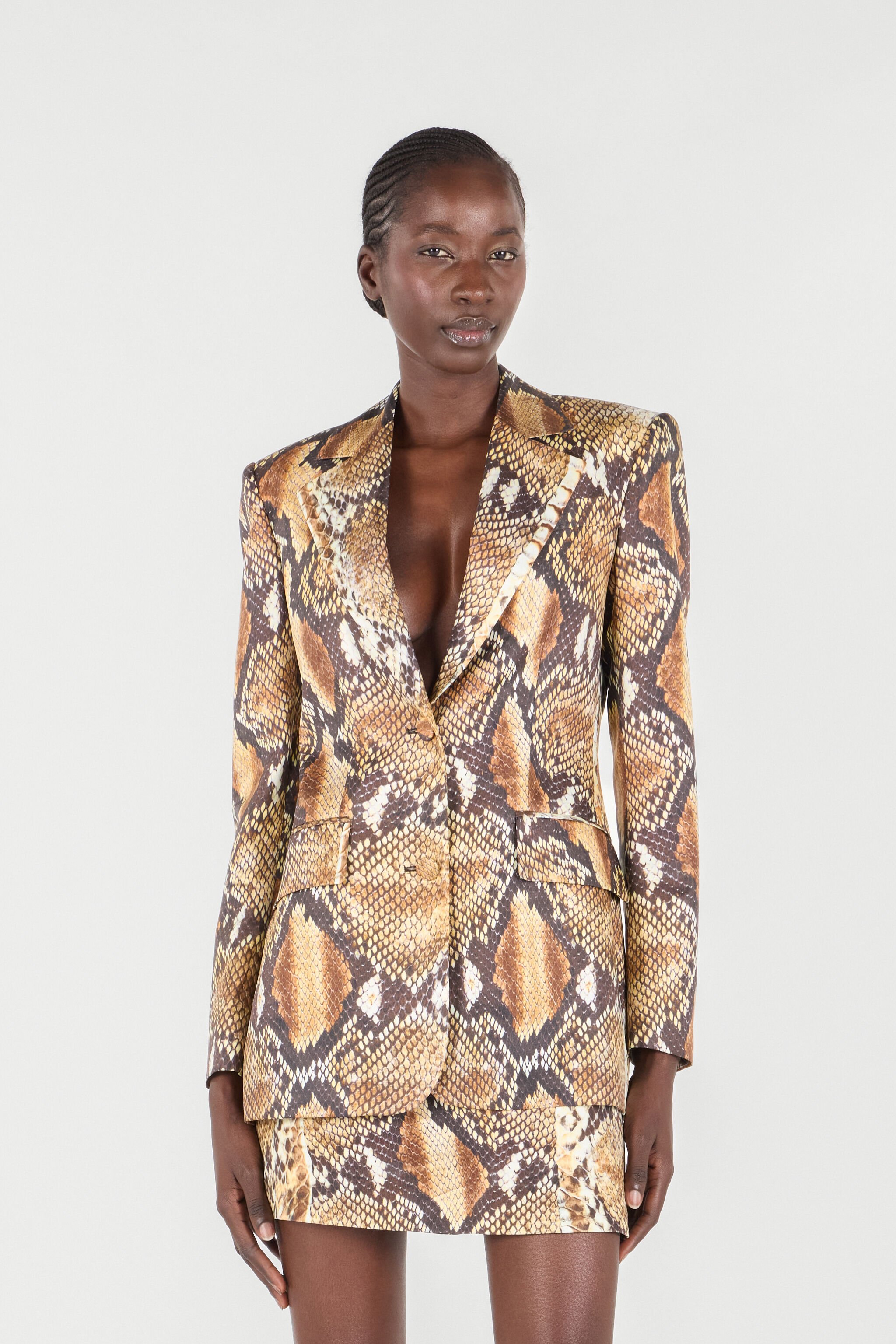 RC Python Print Jacket Light Brown UWT405-4QN93