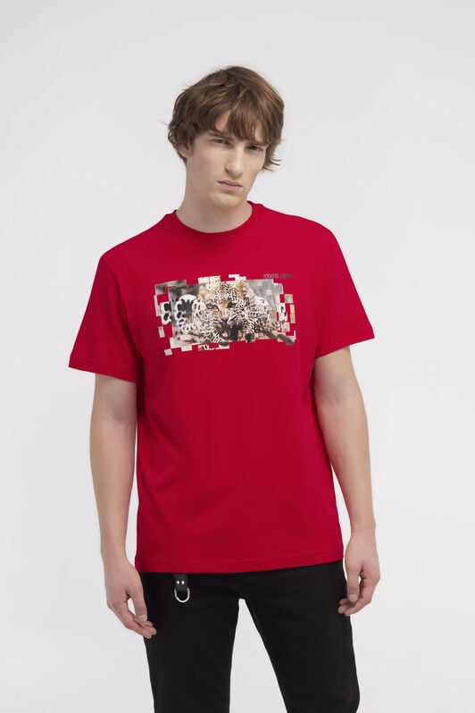 RC T-shirt with Jaguar logo and print Rot NOT60K-JD060