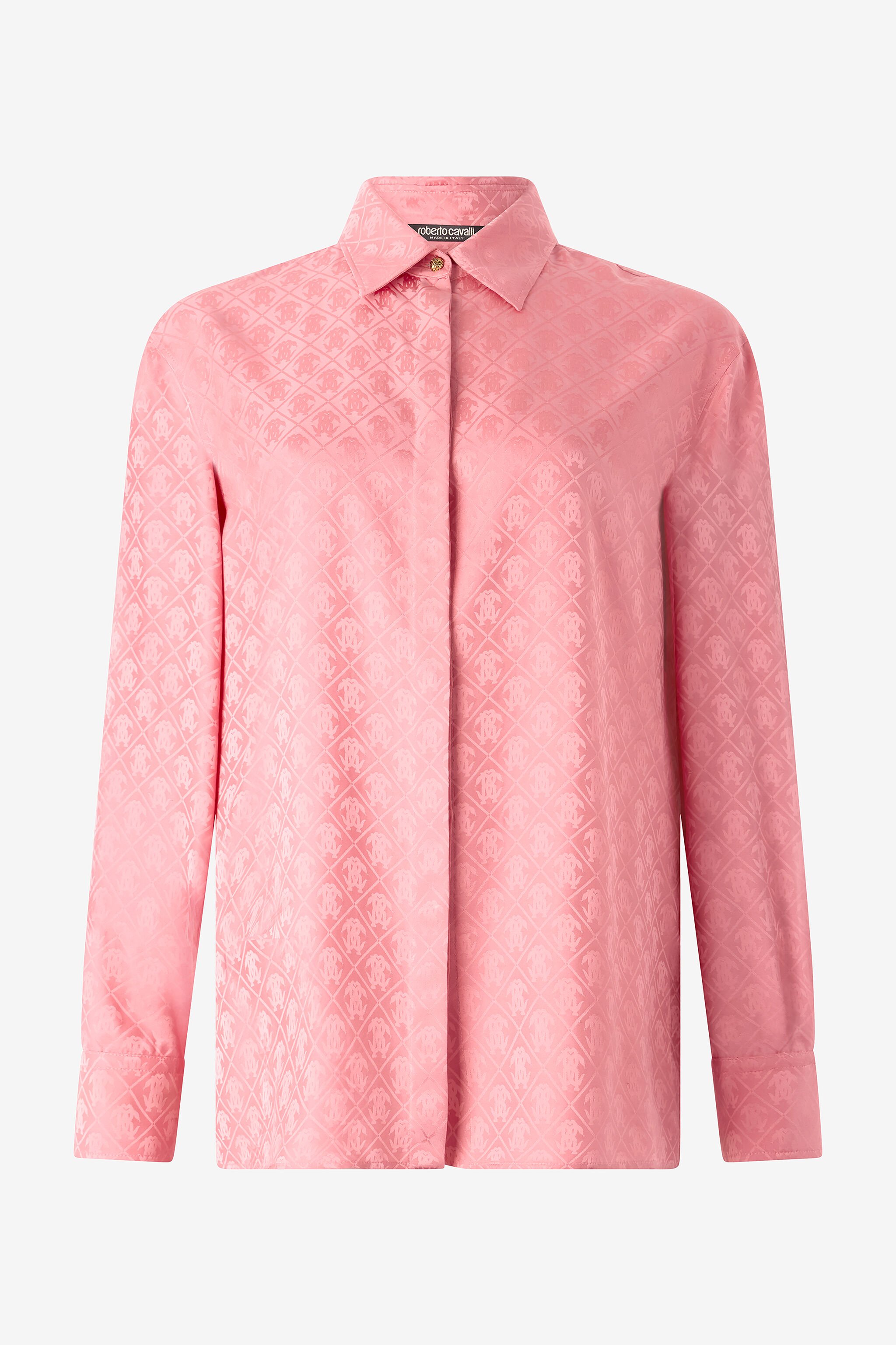 RC Silk Blend Shirt with Mirror Snake Monogram Print Pink VKT704-RK010