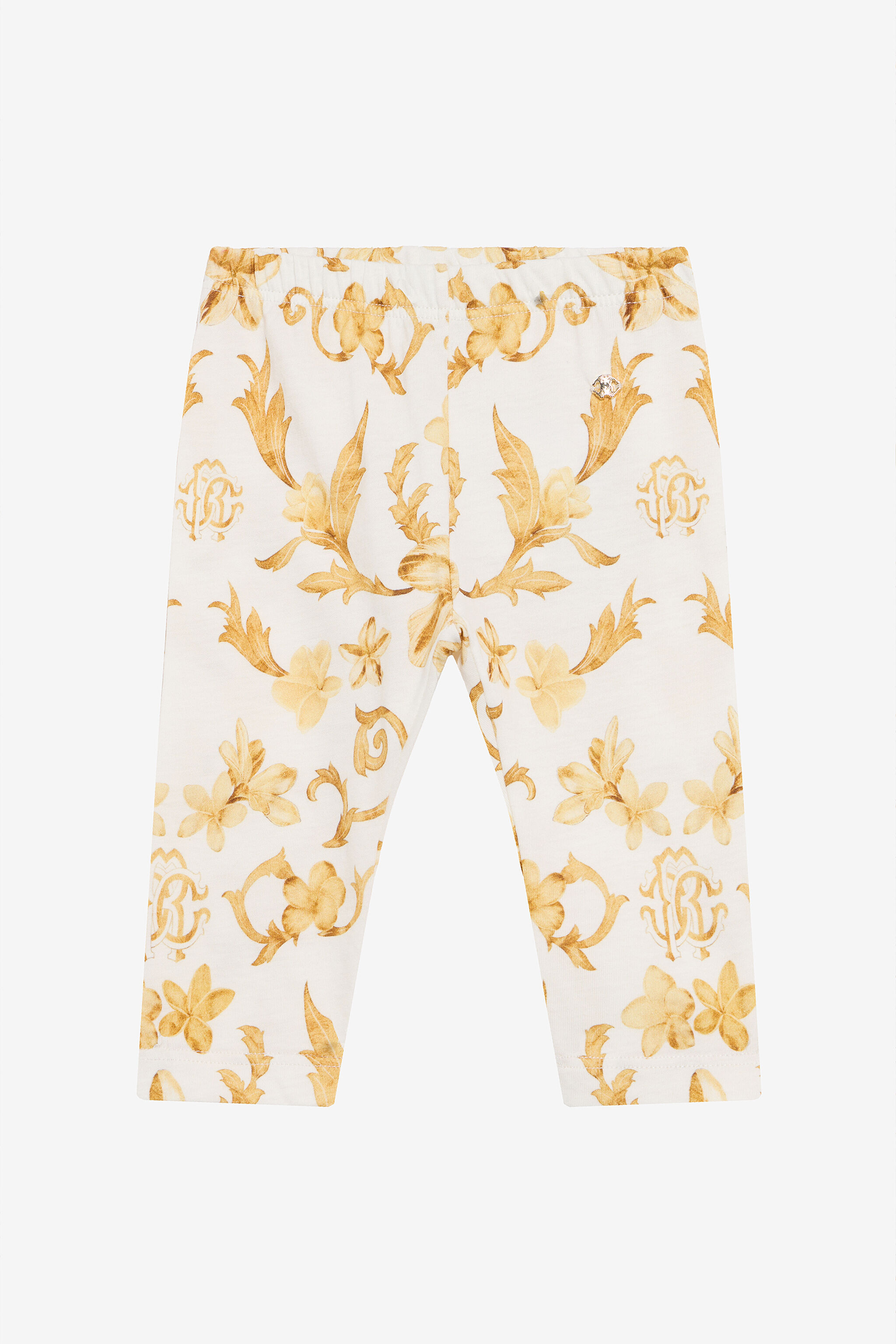 RC Gold Arabesque Print Trousers WHITE/GOLD TJT207-JFN37