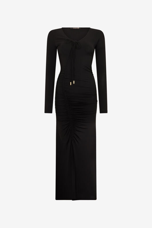 RC Abito Midi Nero Arricciato BLACK SOT10D-VI007