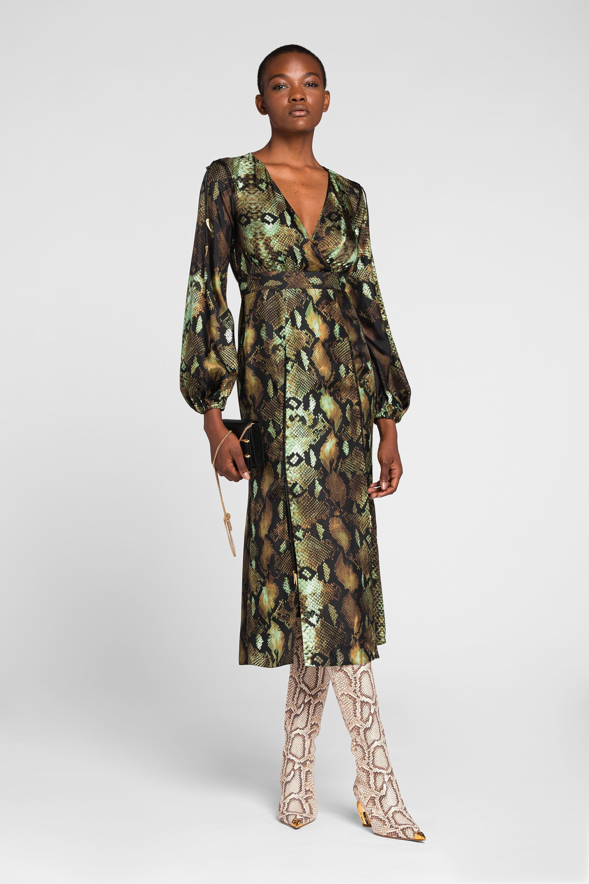 Rock Python Print Wrap Dress