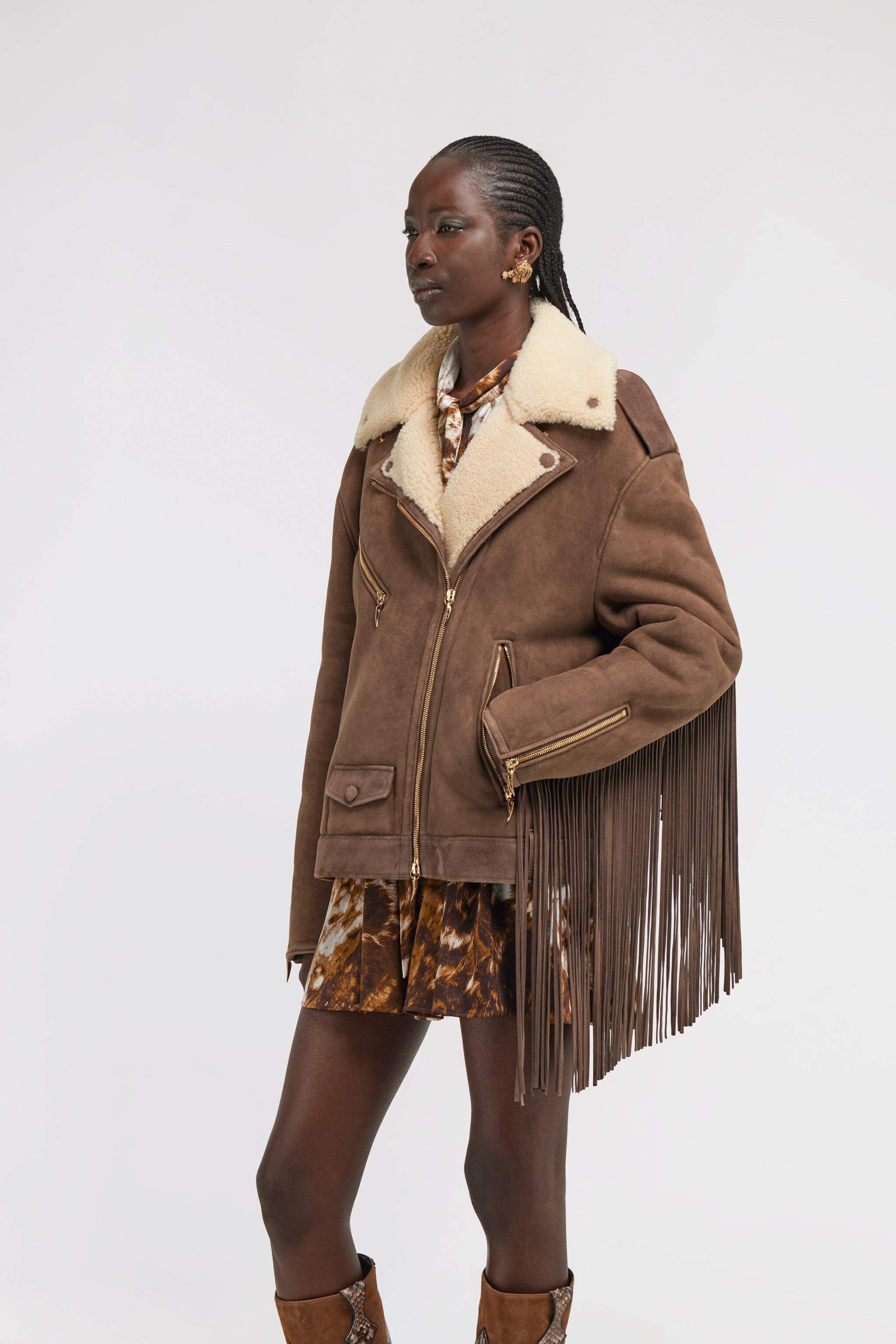 RC Biker Jacket with Fringe Brown TKP802-ZC001