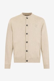 RC Beige Cardigan With Embroidered Monogram RC BEIGE SOM90A-AI006