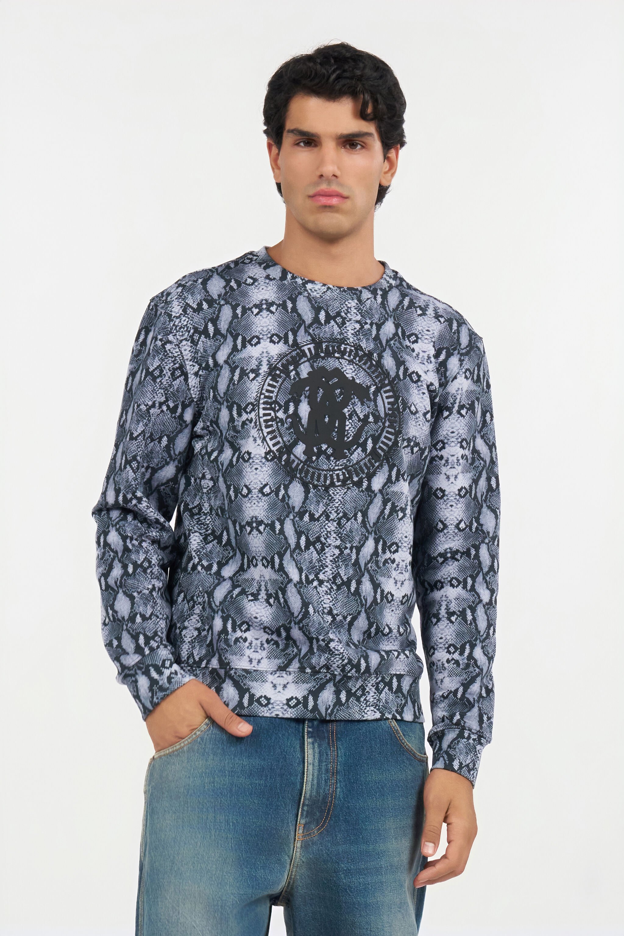 RC Python Print Sweatshirt BLACK QOT66D-FOR25