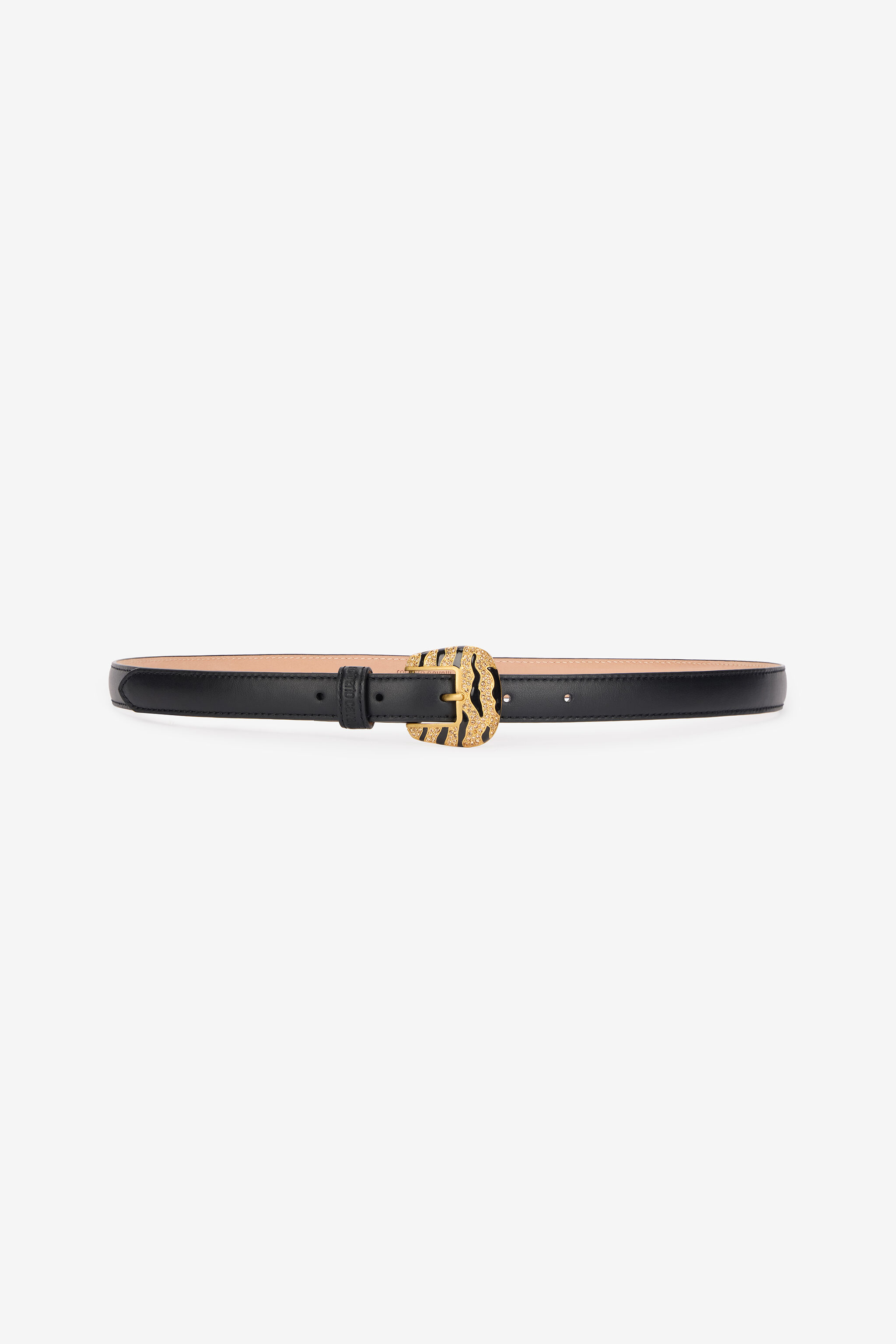 RC Slim Solid Color Belt with Jewel Buckle Black VKC006-PZ796
