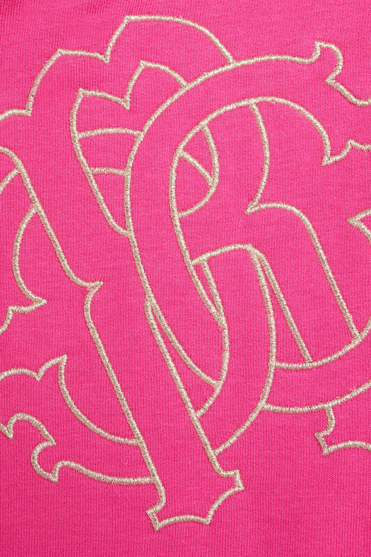 JU Monogram embroidered zipped hoodie JU Monogram embroidered zipped hoodie FUCHSIA JJT920-CF027