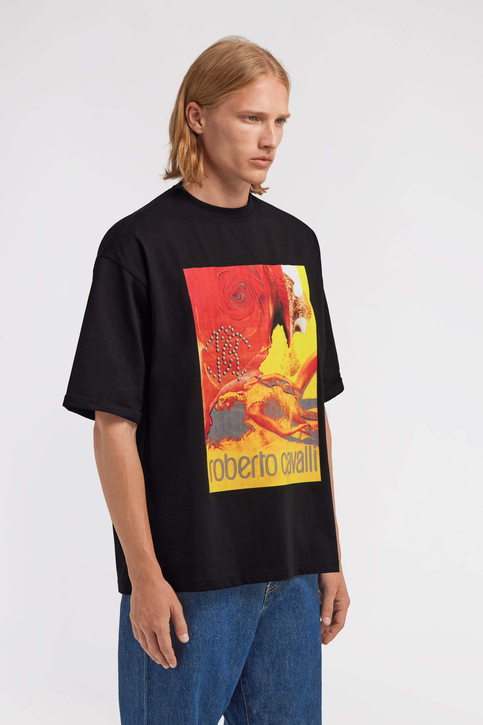 RC Printed T-shirt Negro TRT62H-JD060